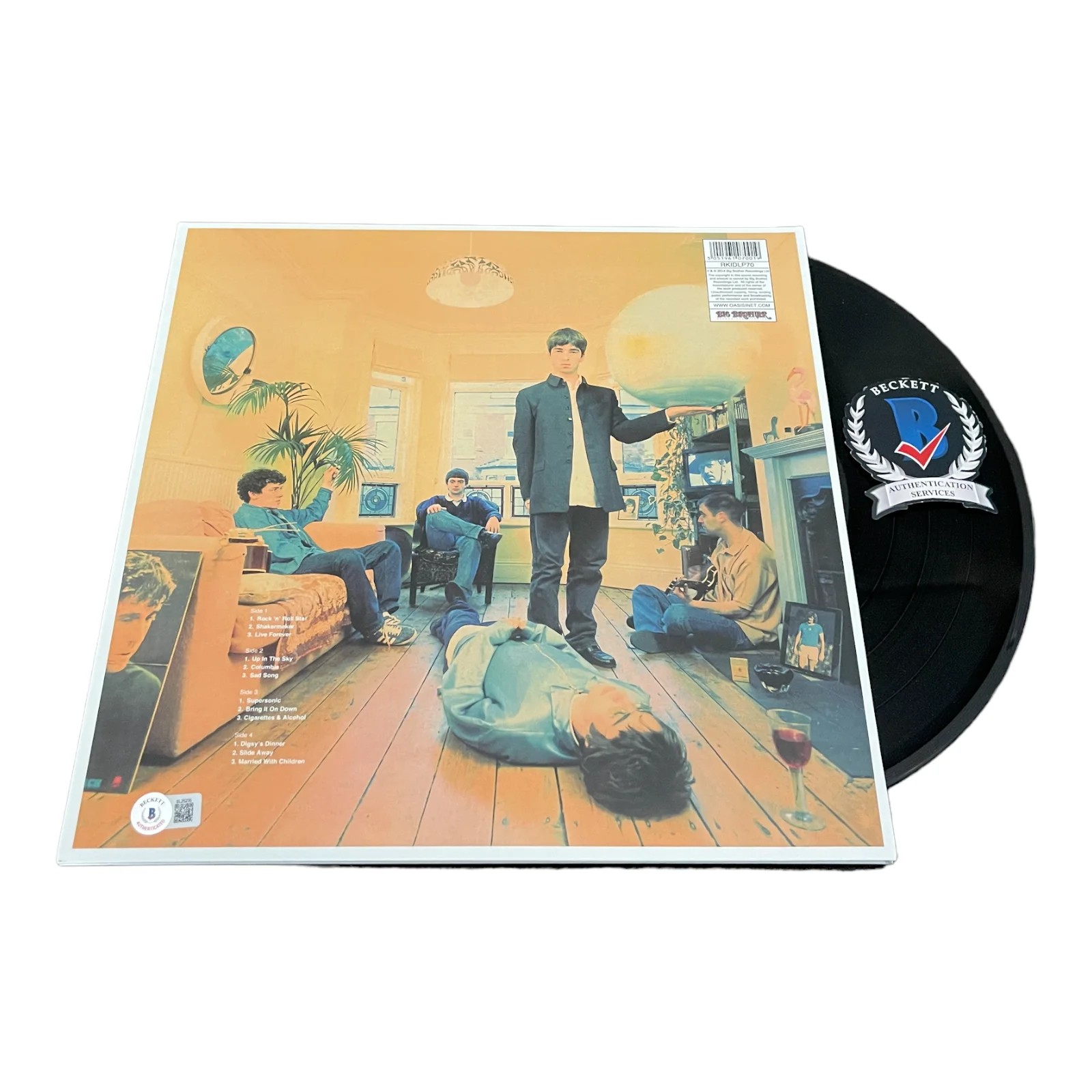 NOEL GALLAGHER SIGNED AUTOGRAPH OASIS DEFINITELY MAYBE VINYL LP BECKETT BAS, image 2