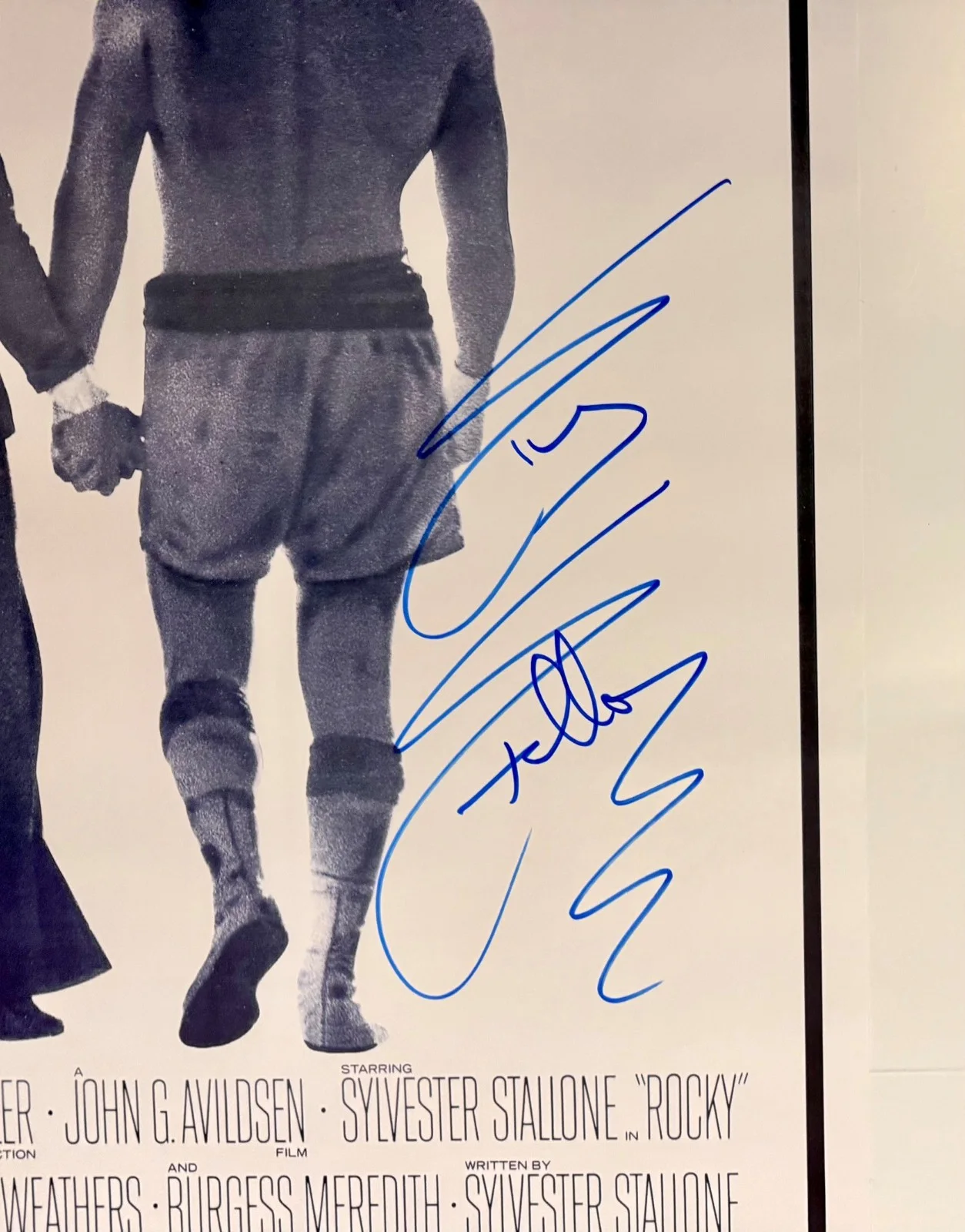 Slyvester Stallone — Sylvester Stallone Autographed ROCKY Movie Poster 27x40 signed Beckett BAS COA, image 3
