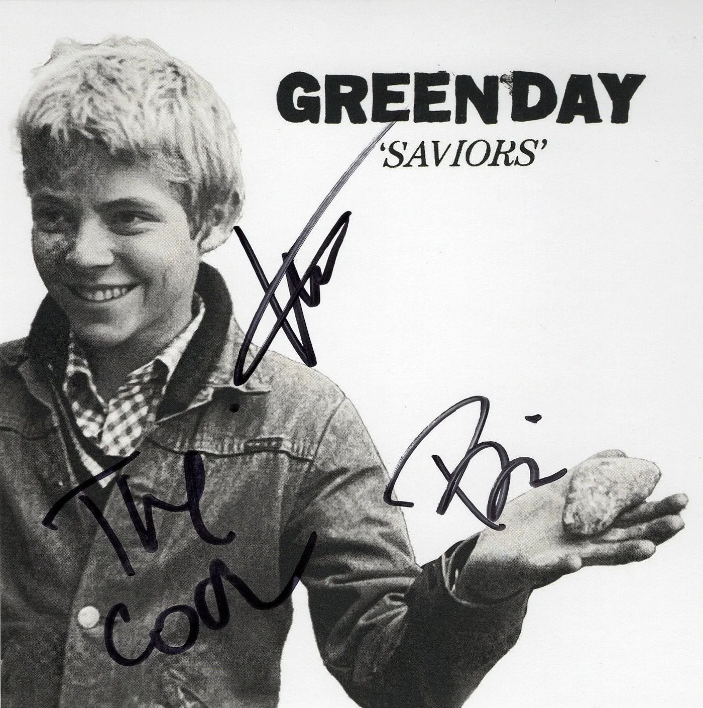 Billie Joe Armstrong Tre Cool Mike Dirnt GREENDAY SAVIORS Signed CD Photo PSA, изображение 2