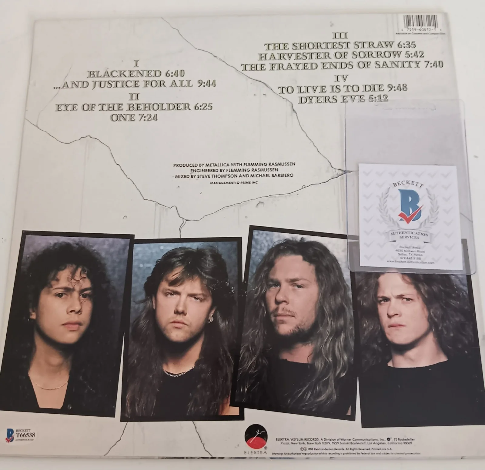 Metallica Signed And Justice 2Lp Kirk Hammett Jason Newsted BGS Elektra 1988, изображение 2
