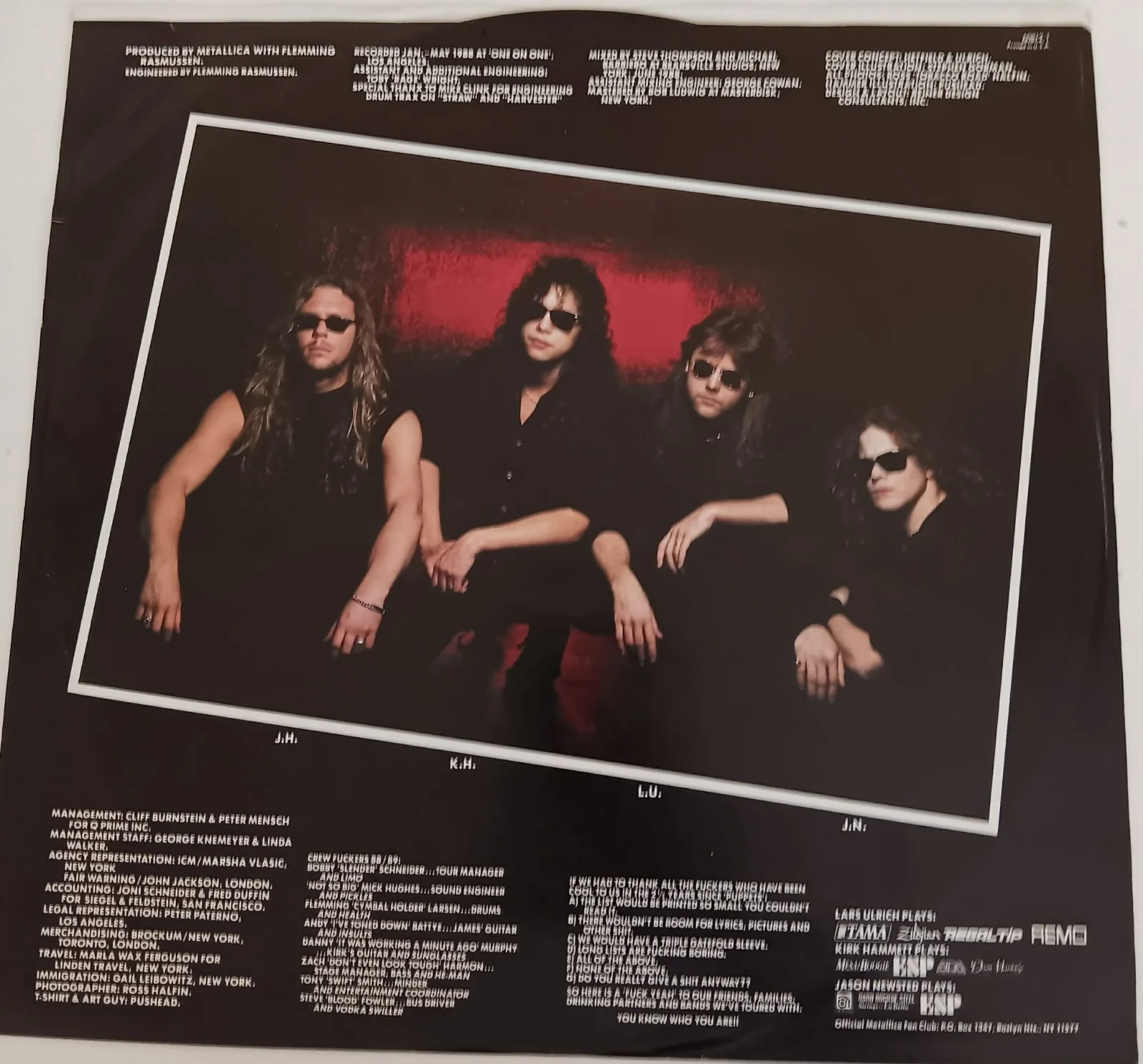 Metallica Signed And Justice 2Lp Kirk Hammett Jason Newsted BGS Elektra 1988, изображение 3
