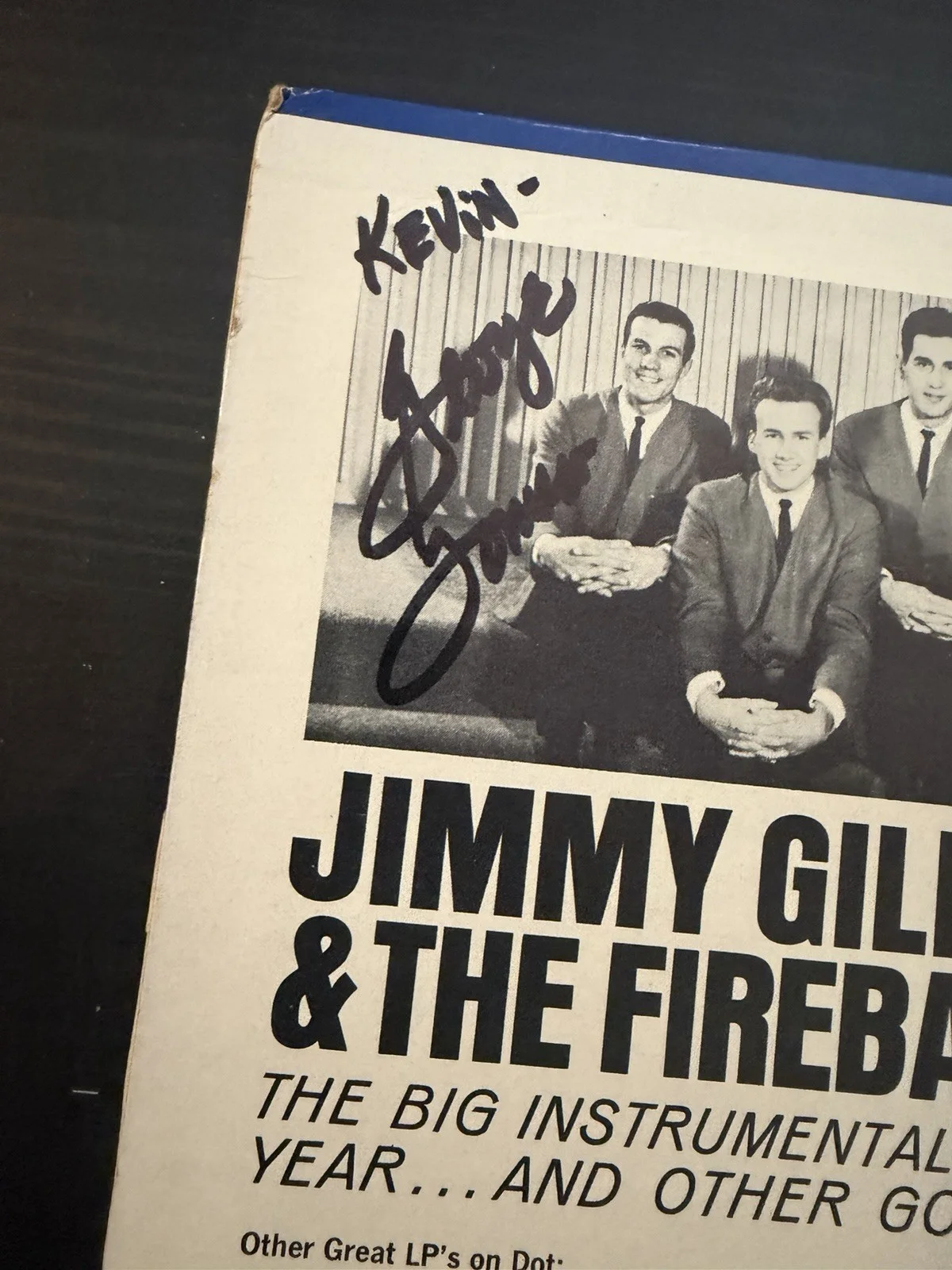 George Tomsco Signed Jimmy Gilmour And The Fireballs Sugar Shack LP Autographed, image 2