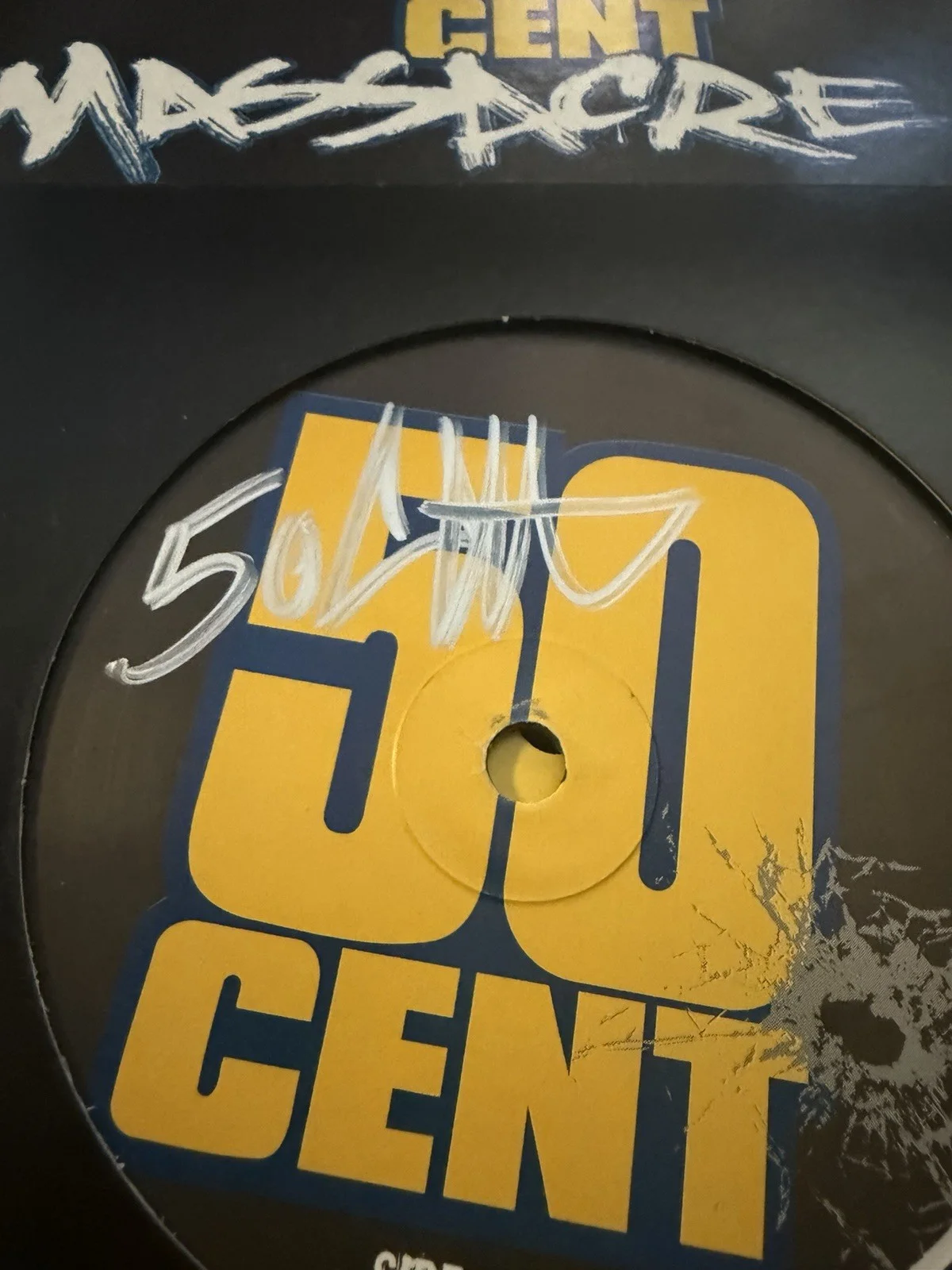 50 Cent signed The Massacre LP Autographed Rap, image 2