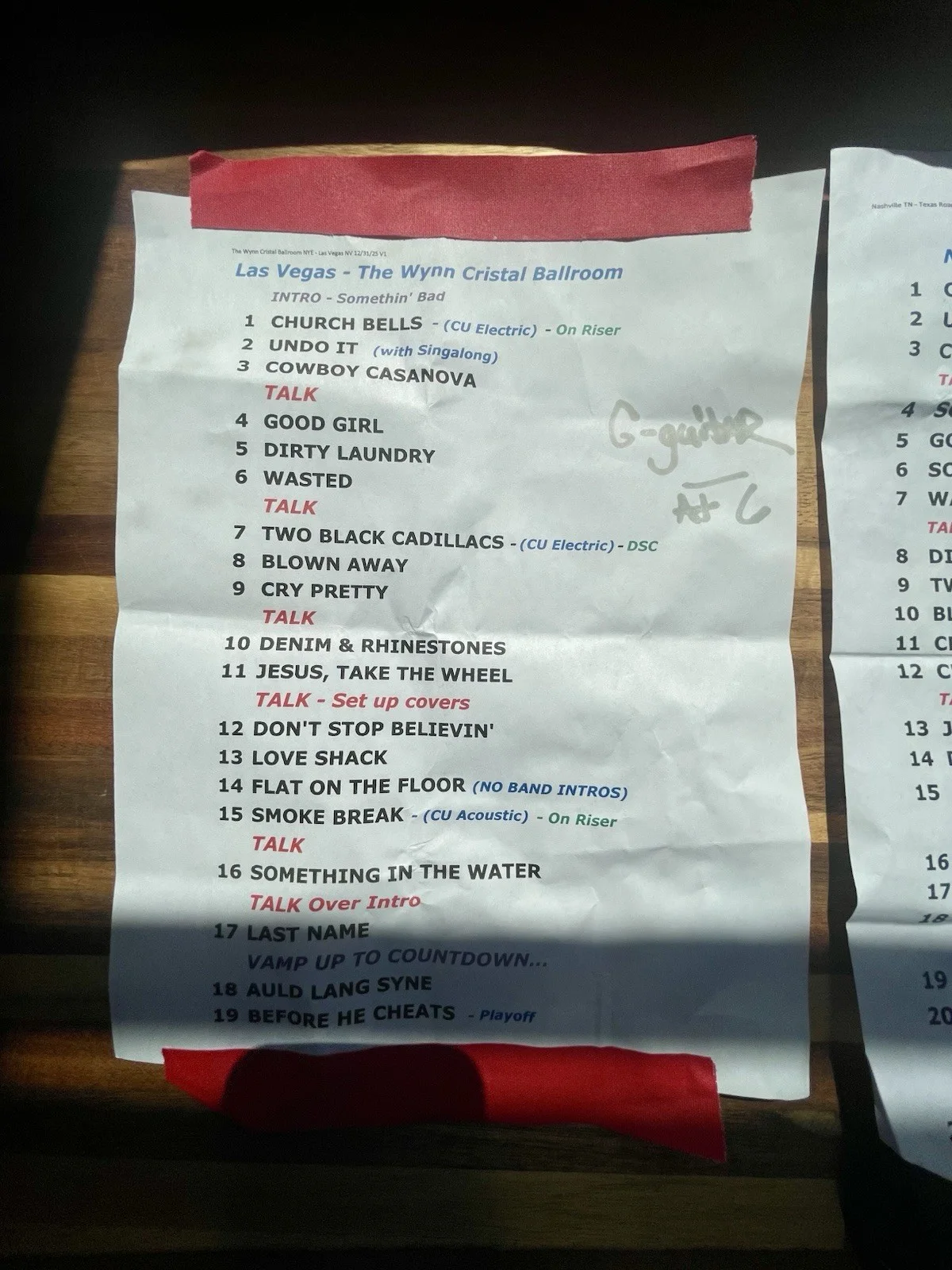 2 100% authentic Carrie Underwood Country Music Concert Set List Nashville Vegas, изображение 2