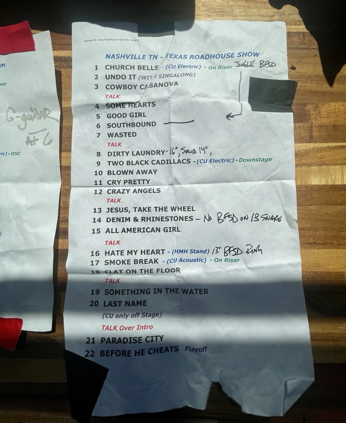 2 100% authentic Carrie Underwood Country Music Concert Set List Nashville Vegas, изображение 3