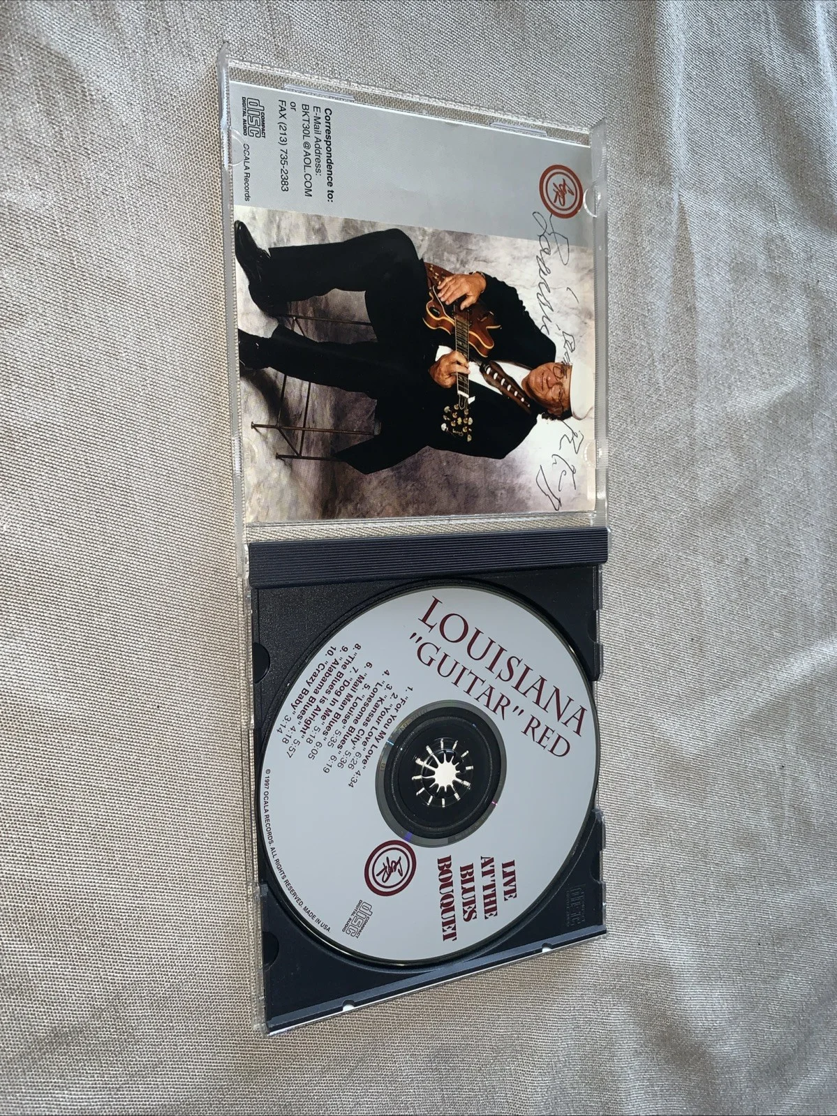 LOUISIANA RED (CD) Autographed Album Jacket Live At The Blues Bouquet 1997 EUC, изображение 3