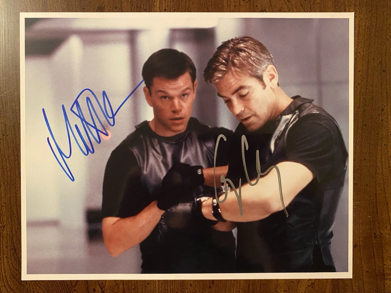 George Clooney, Matt Damon — George Clooney Matt Damon Signed Autographed Photo With COA Ocean’s Eleven