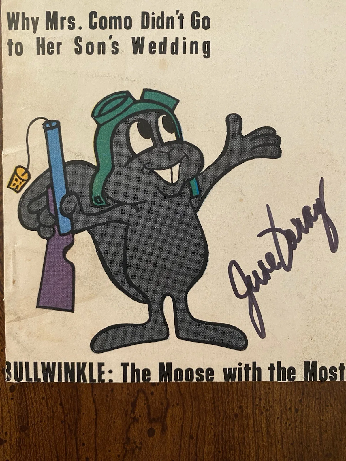 June Foray — June Foray Signed Autographed TV Mirror Magazine With COA Rocky And Bullwinkle, изображение 2
