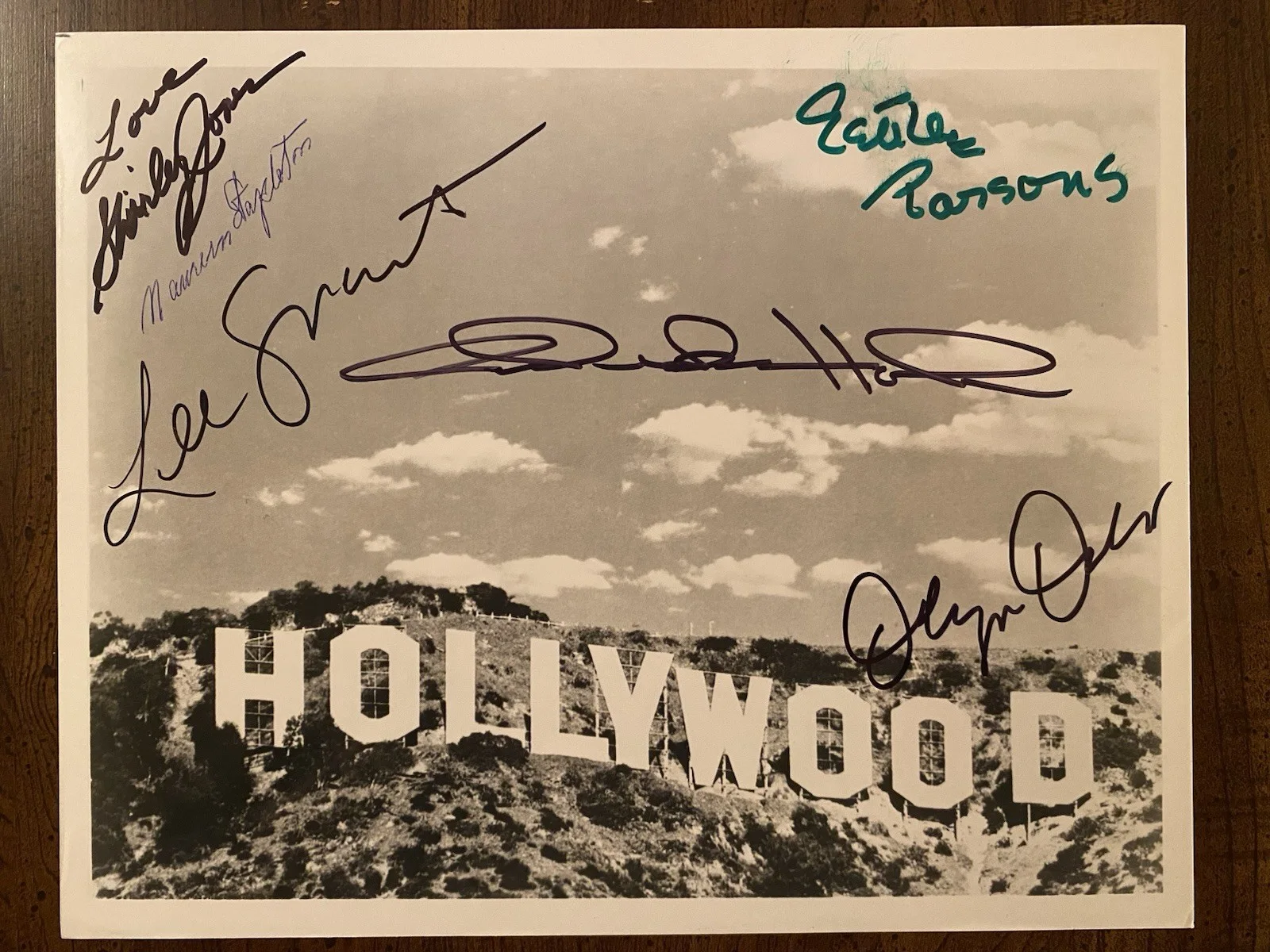 Shirley Jones, Lee Grant, Olympia Dukakis, Etc — Hollywood Sign Signed Autographed By 6 With COA Lee Grant Shirley Jones Etc