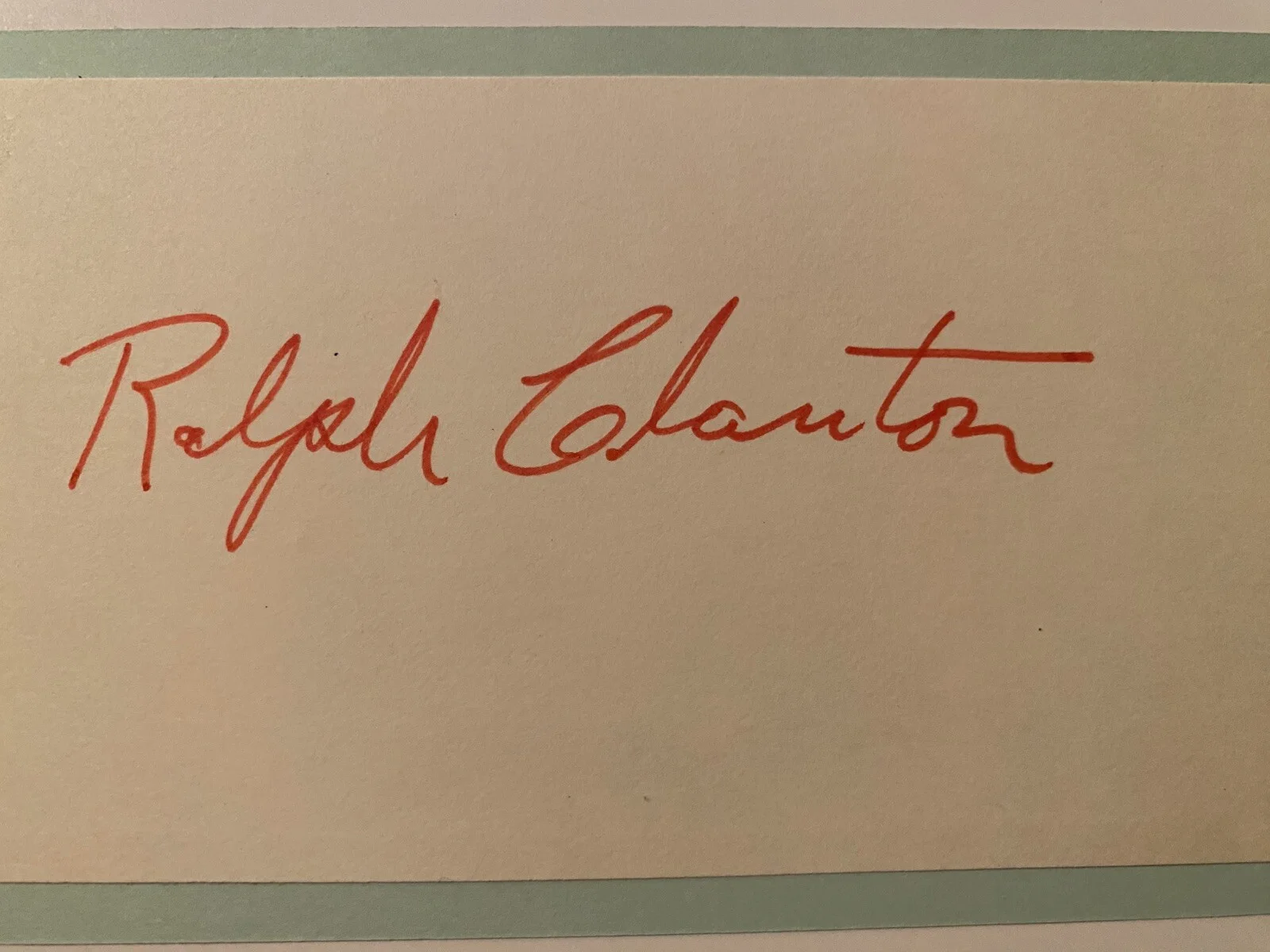 Ralph Clanton — Ralph Clanton Signed Autographed Card With COA Perry Mason Cyrano de Bergerac, image 2