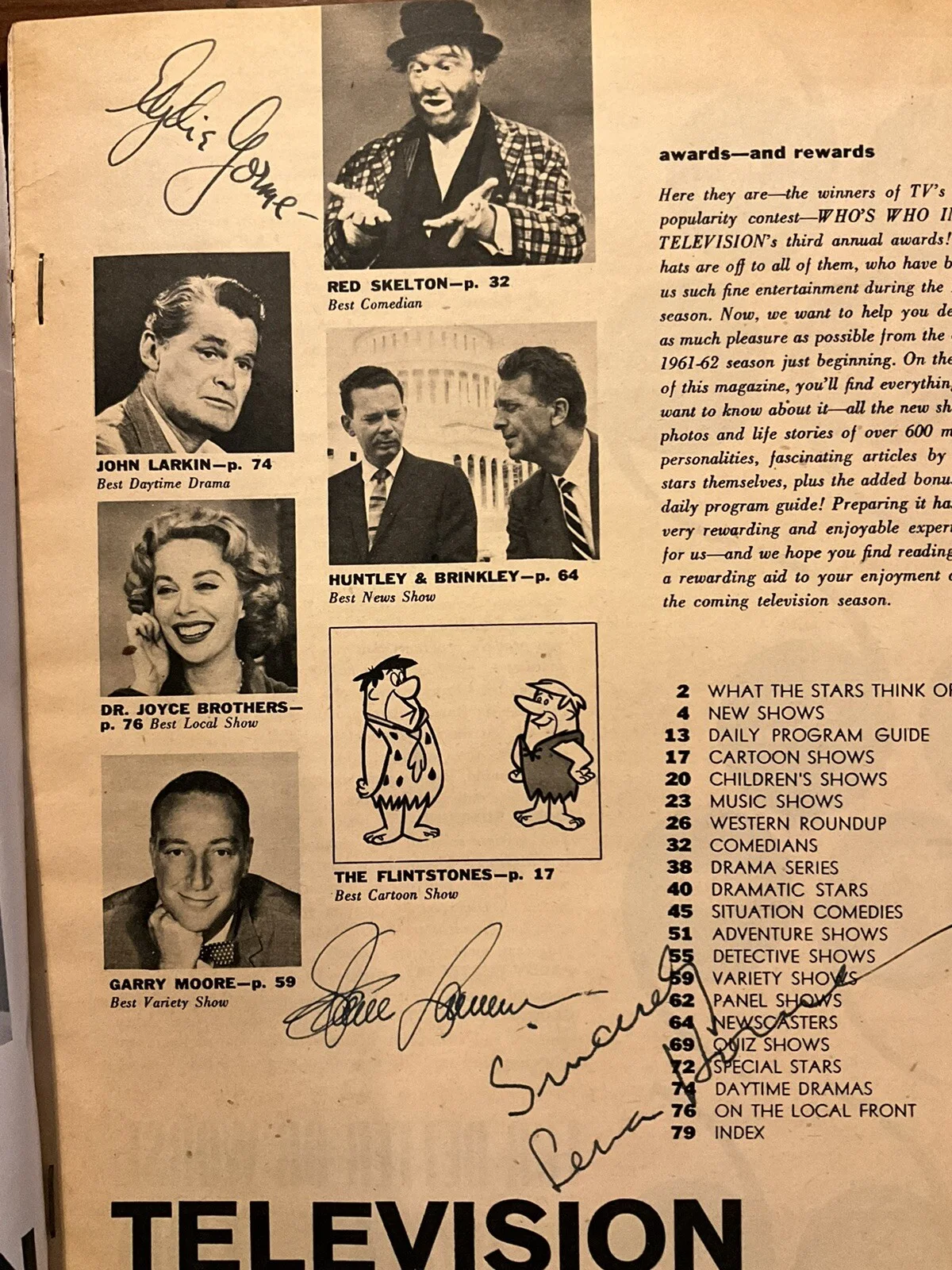 Kim Hunter, Lena Horne, Steve Lawrence, Eydie Gorme, Etc — Twilight Zone Cast Signed Autographed Magazine By 8 TV Stars With COA, изображение 2