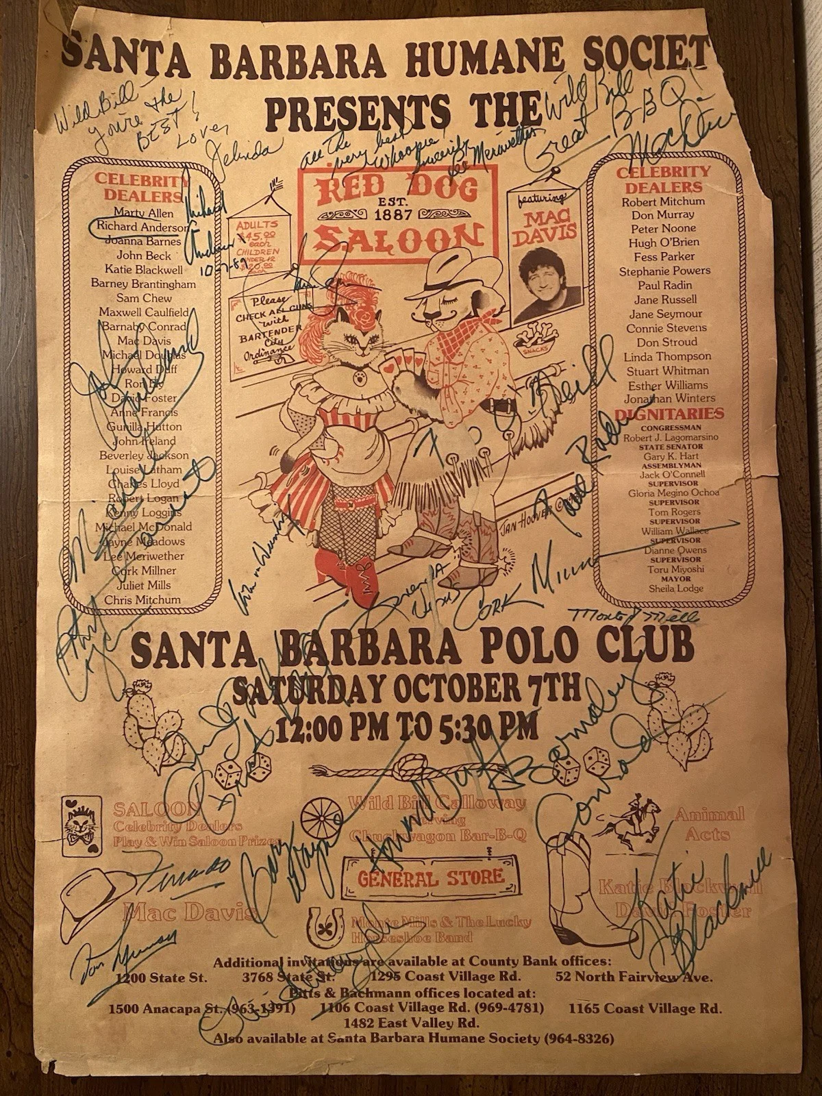 John Ireland, Fess Parker, Lee Meriwether, Etc — 14x20 Poster Signed By 22 Fess Parker John Ireland Lee Meriwether Michael Forest