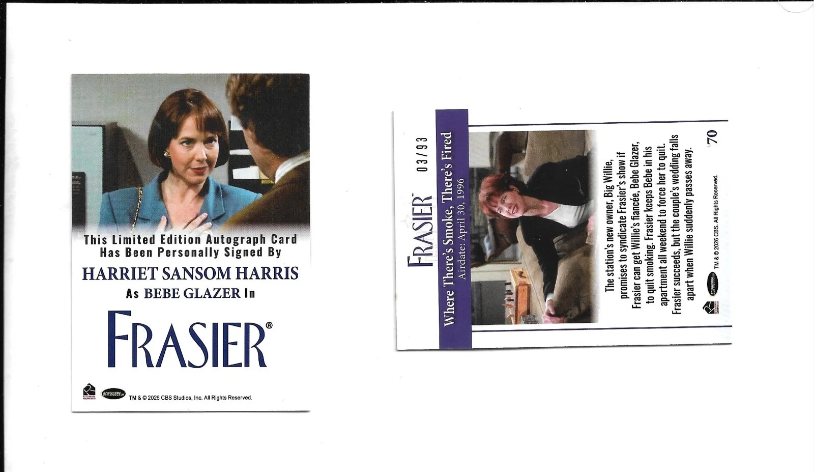 Harriet Samson Harris — 2026 Rittenhouse Frasier HARRIET SAMSON HARRIS as BEBE GLAZER Auto + Blue /93, image 2