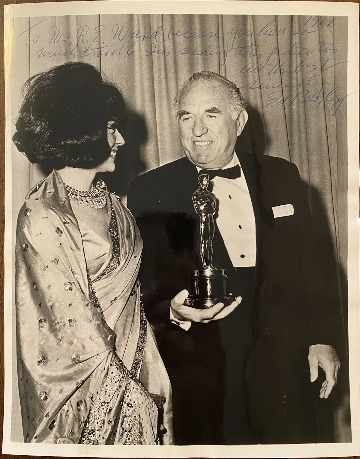Ed Begley, Ed Begley Sr — Ed Begley Sr Signed Autographed Vintage Photo 1966 With COA Academy Awards RARE