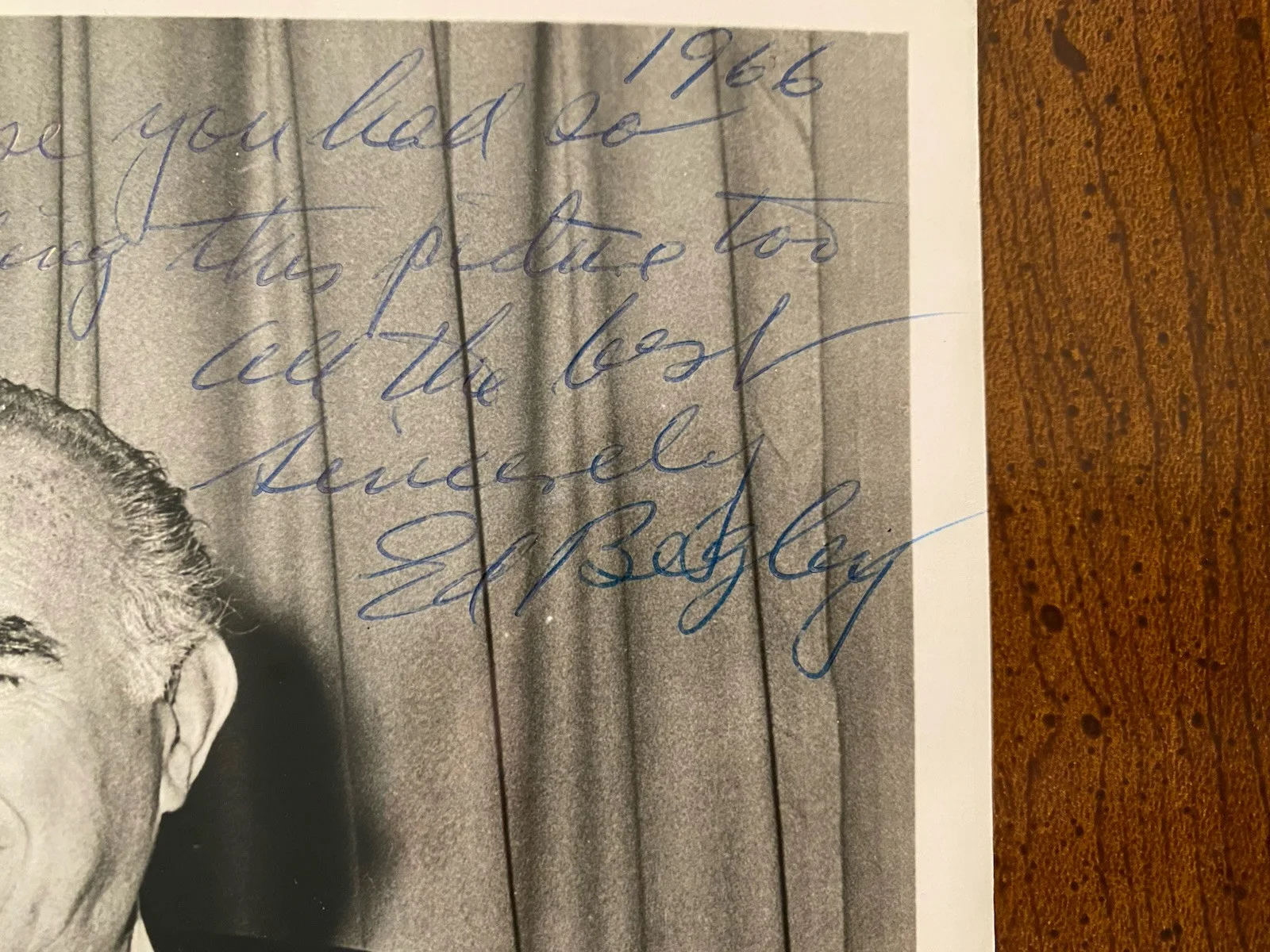 Ed Begley, Ed Begley Sr — Ed Begley Sr Signed Autographed Vintage Photo 1966 With COA Academy Awards RARE, image 2