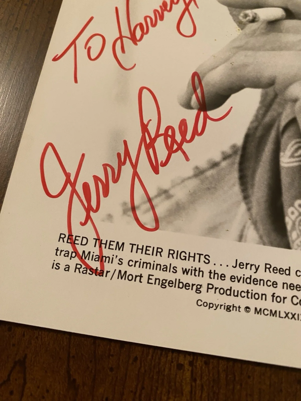 Jerry Reed — Jerry Reed Signed Autographed Photo Young With COA Hot Stuff, image 3