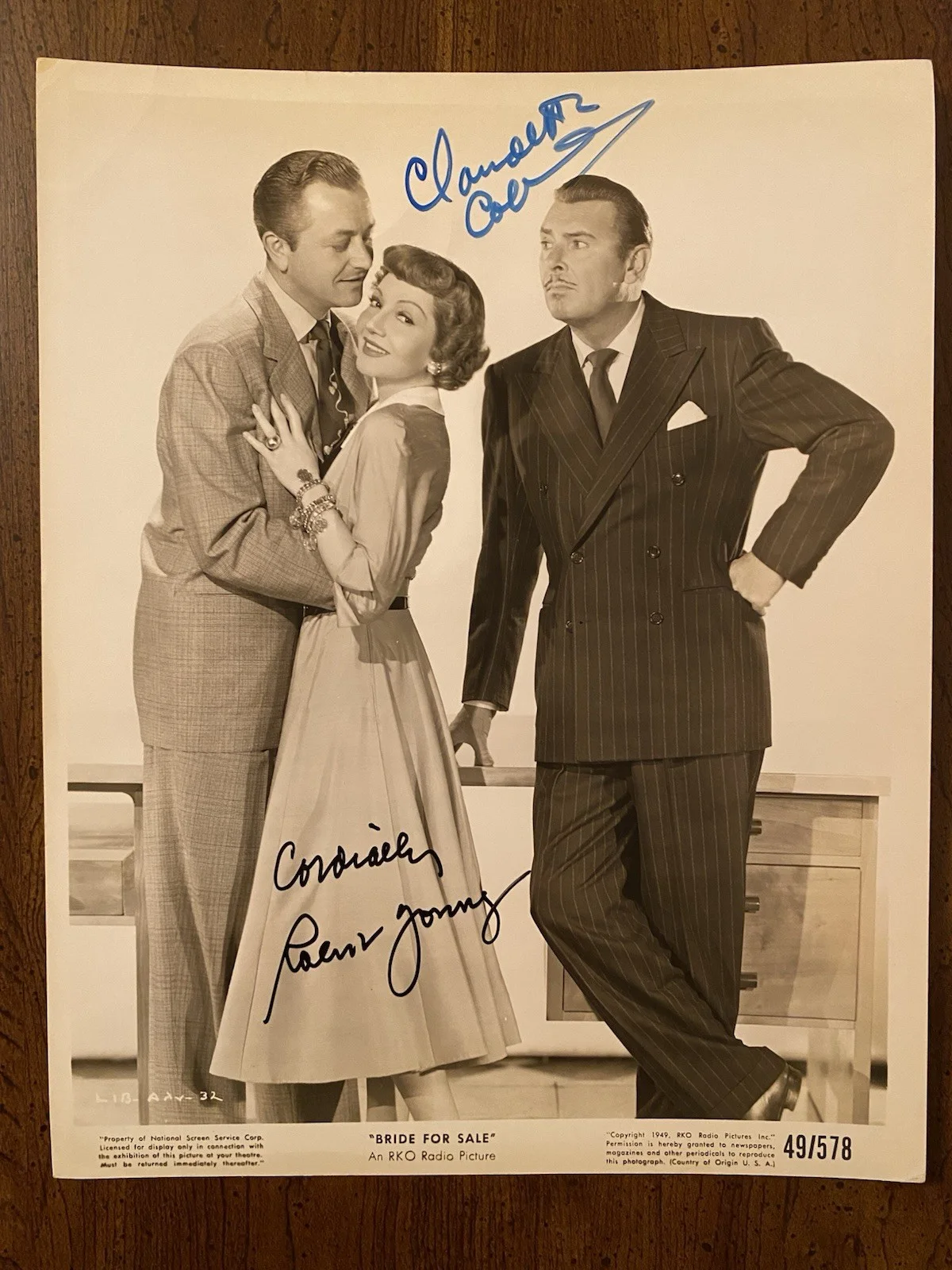 Claudette Colbert, Robert Young — Claudette Colbert Robert Young Signed Autographed Photo With COA Bride For Sale