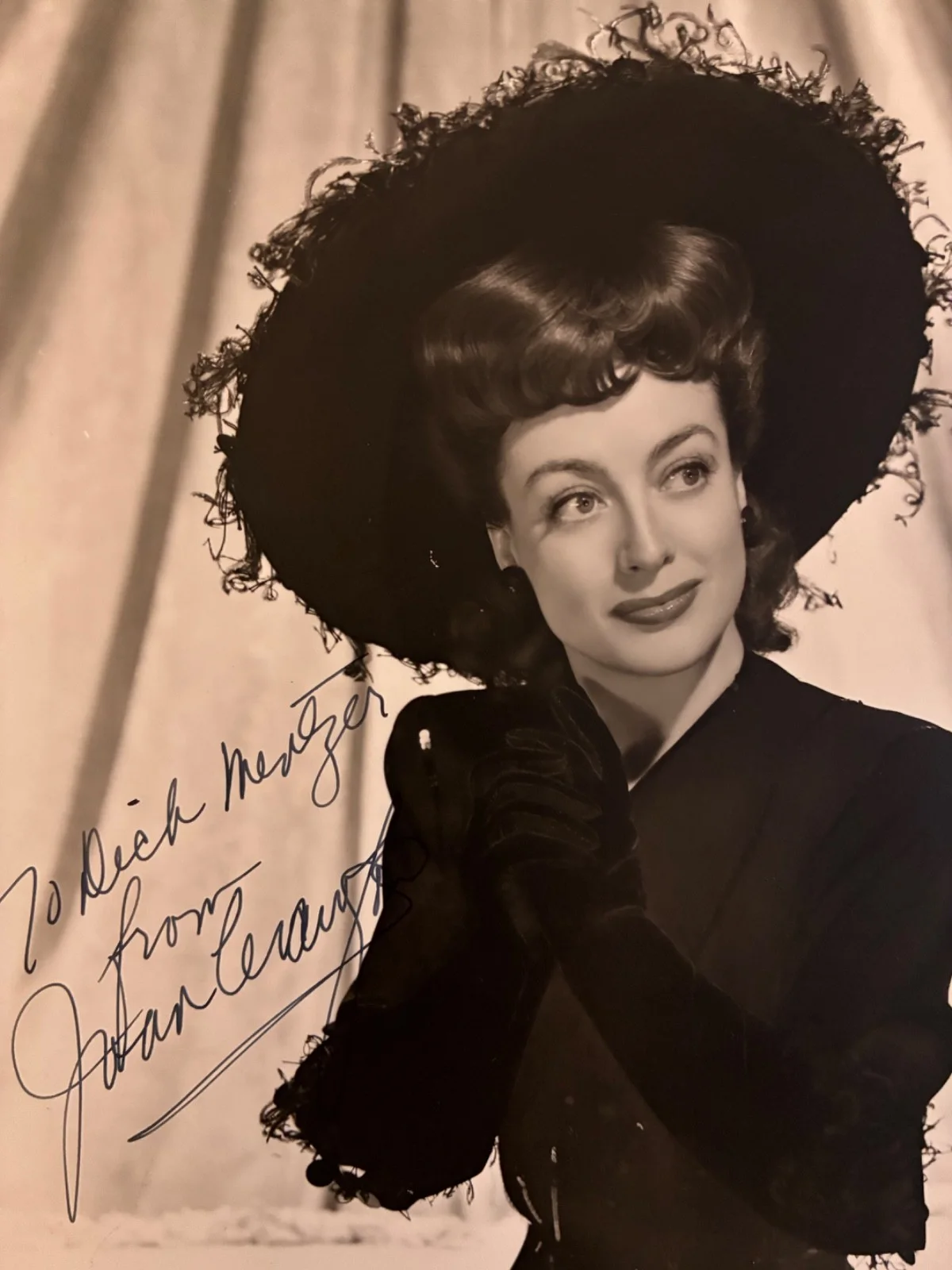 Joan Crawford — JOAN CRAWFORD Signed 8x10 DBLWT Portrait Photo PSA/DNA LOA Inscribe Dick Mentzer, изображение 2