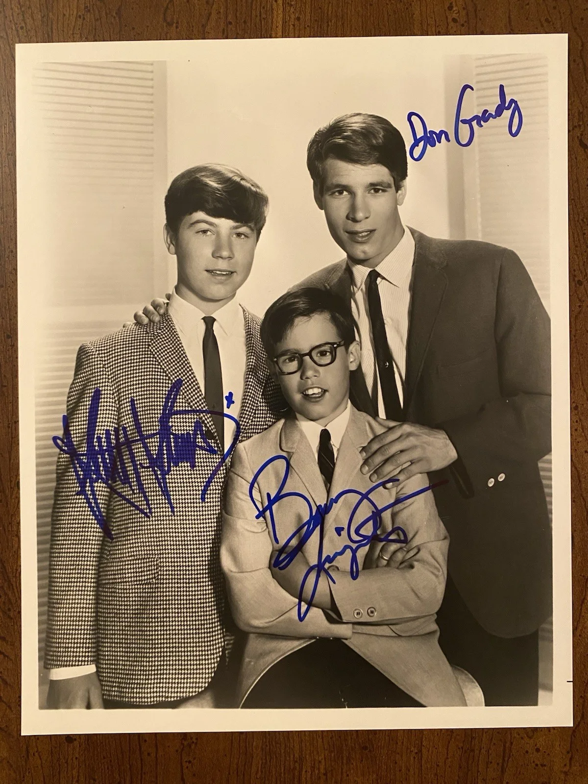 Don Grady, Barry Livingston, Stanley Livingston — My Three Sons Cast Signed Autographed Photo With COA Don Grady Livingston Bros