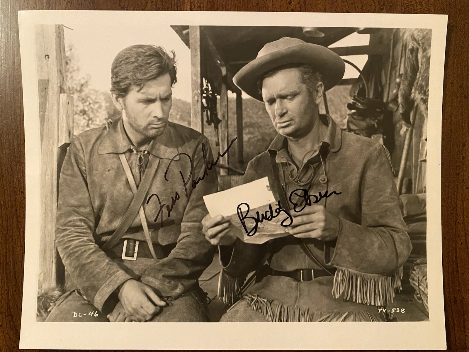 Fess Parker, Buddy Ebsen — Fess Parker Buddy Ebsen Signed Autographed Photo With COA Davy Crockett BOTH