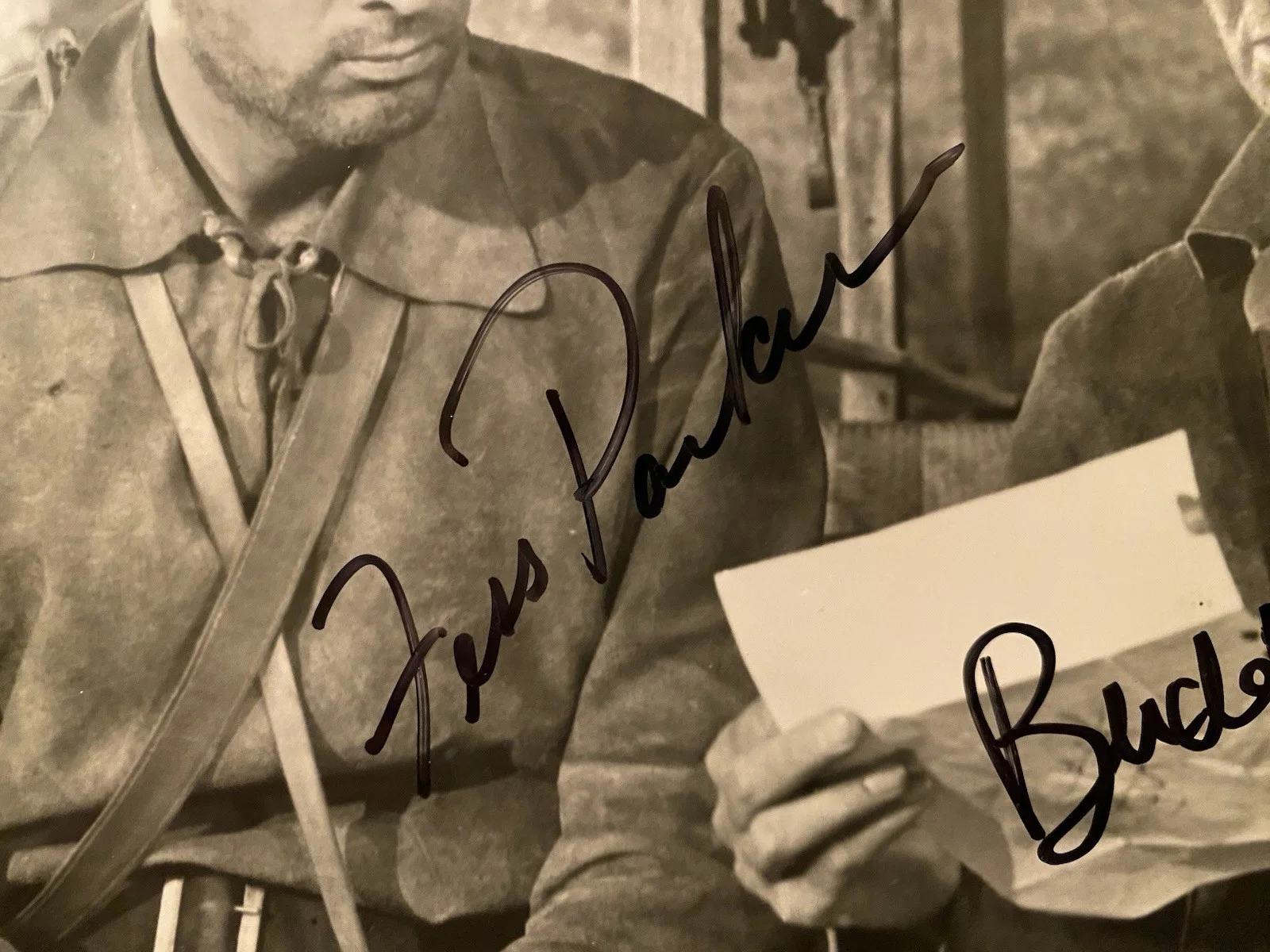 Fess Parker, Buddy Ebsen — Fess Parker Buddy Ebsen Signed Autographed Photo With COA Davy Crockett BOTH, изображение 2