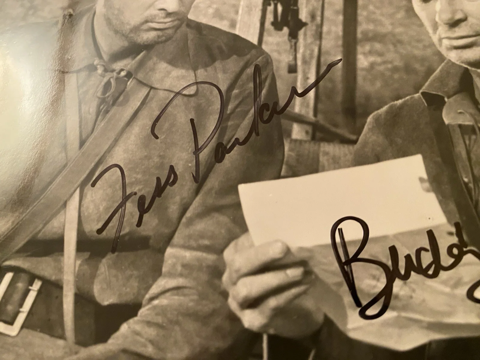 Fess Parker, Buddy Ebsen — Fess Parker Buddy Ebsen Signed Autographed Photo With COA Davy Crockett BOTH, изображение 3