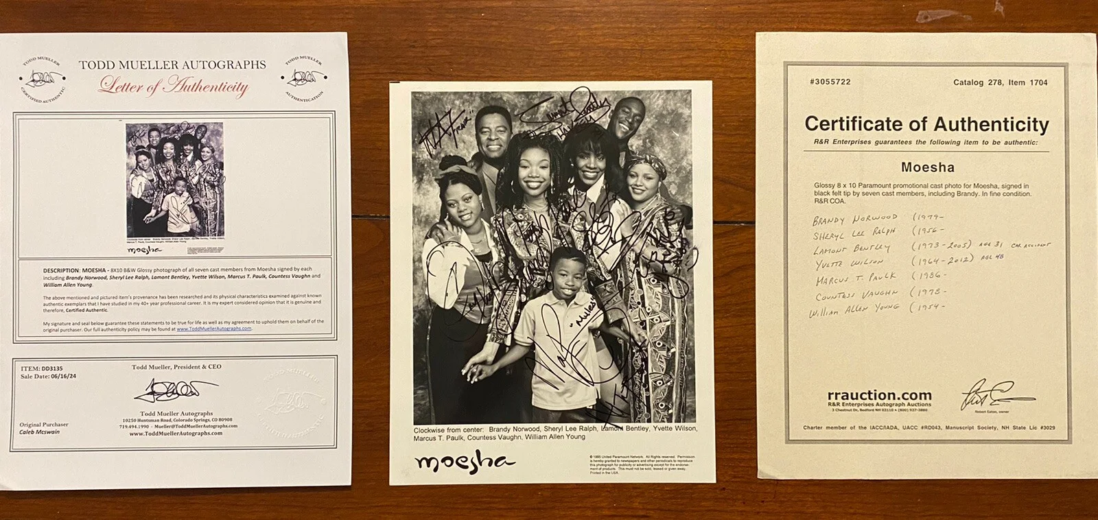 Brandy Norwood, Moesha Cast — Moesha Cast Signed Autographed Photo By All 7 With COA and LOA VERY RARE 90’s TV, изображение 2