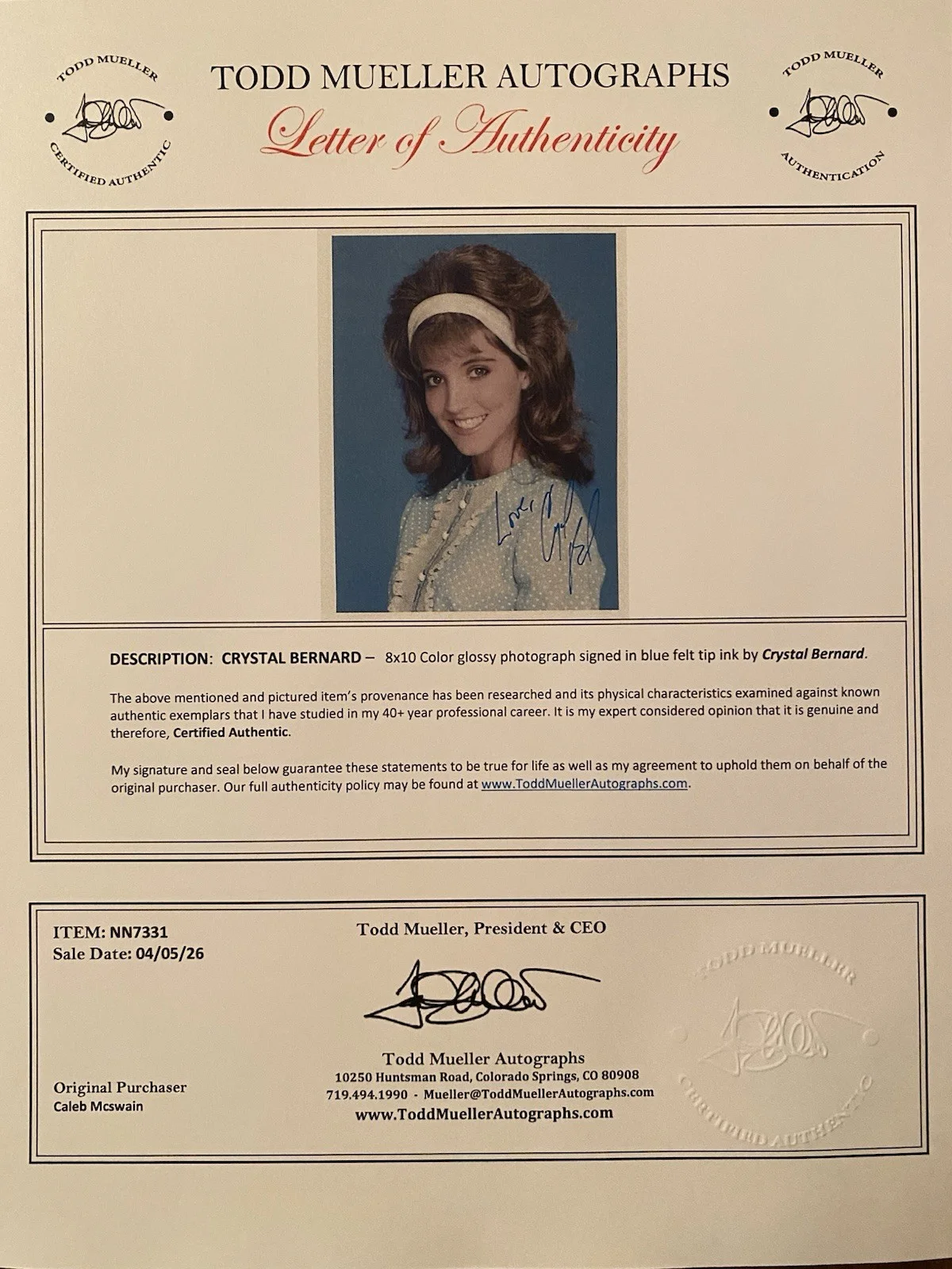 Crystal Bernard — Crystal Bernard Signed Autographed Photo With COA Happy Days It’s A Living Wings, image 4