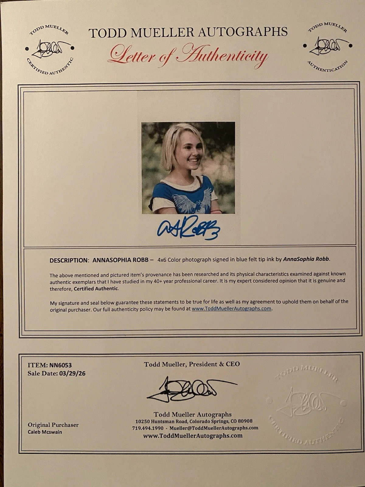 AnnaSophia Robb — AnnaSophia Robb Signed Autographed Photo With COA Because Of Winn Dixie, image 4
