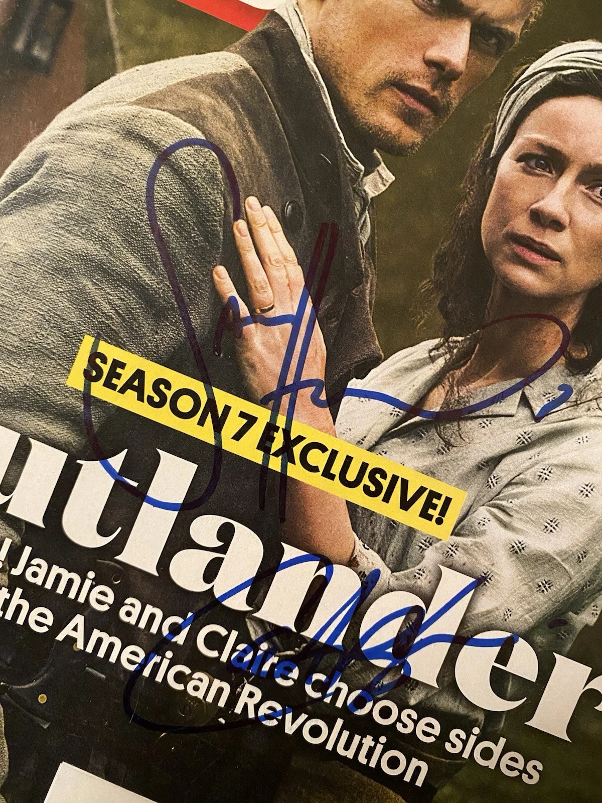 Sam Heughan, Caitriona Balfe — Outlander Cast Autographed Signed TV Guide With COA Sam Heughan Caitriona Balfe, image 2