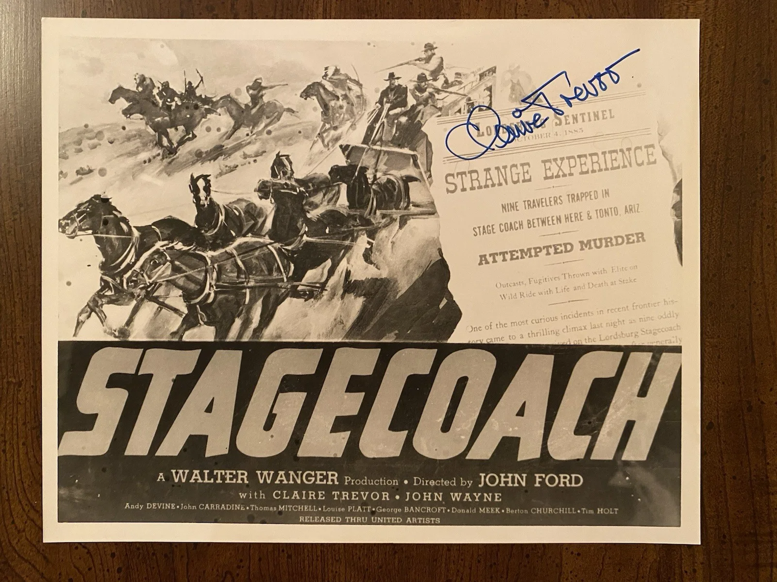 Claire Trevor — Claire Trevor Signed Autographed Photo With COA Stagecoach 1939