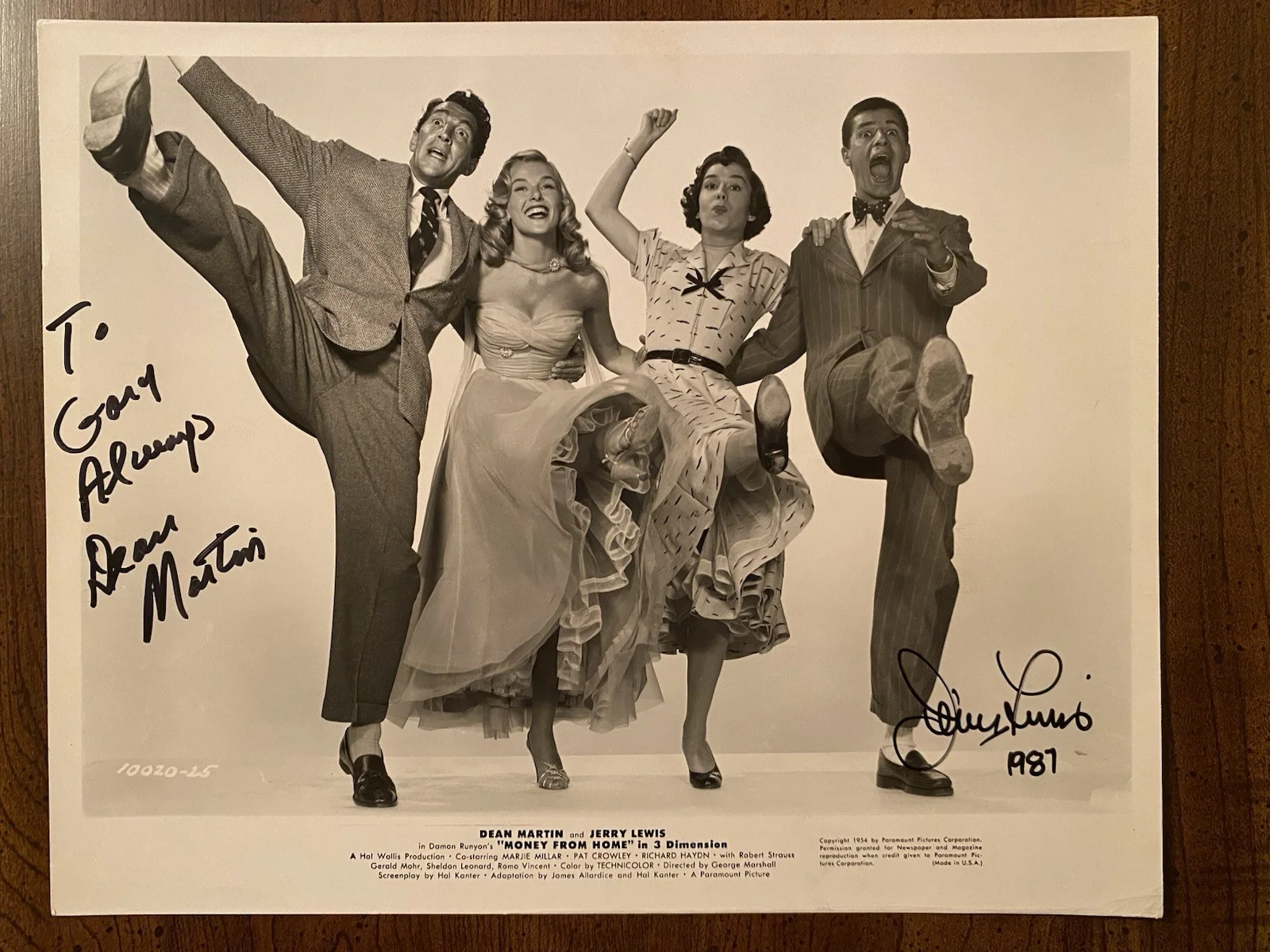 Dean Martin, Jerry Lewis — Dean Martin Jerry Lewis Signed Autographed Vintage Photo w/ COA Money From Home