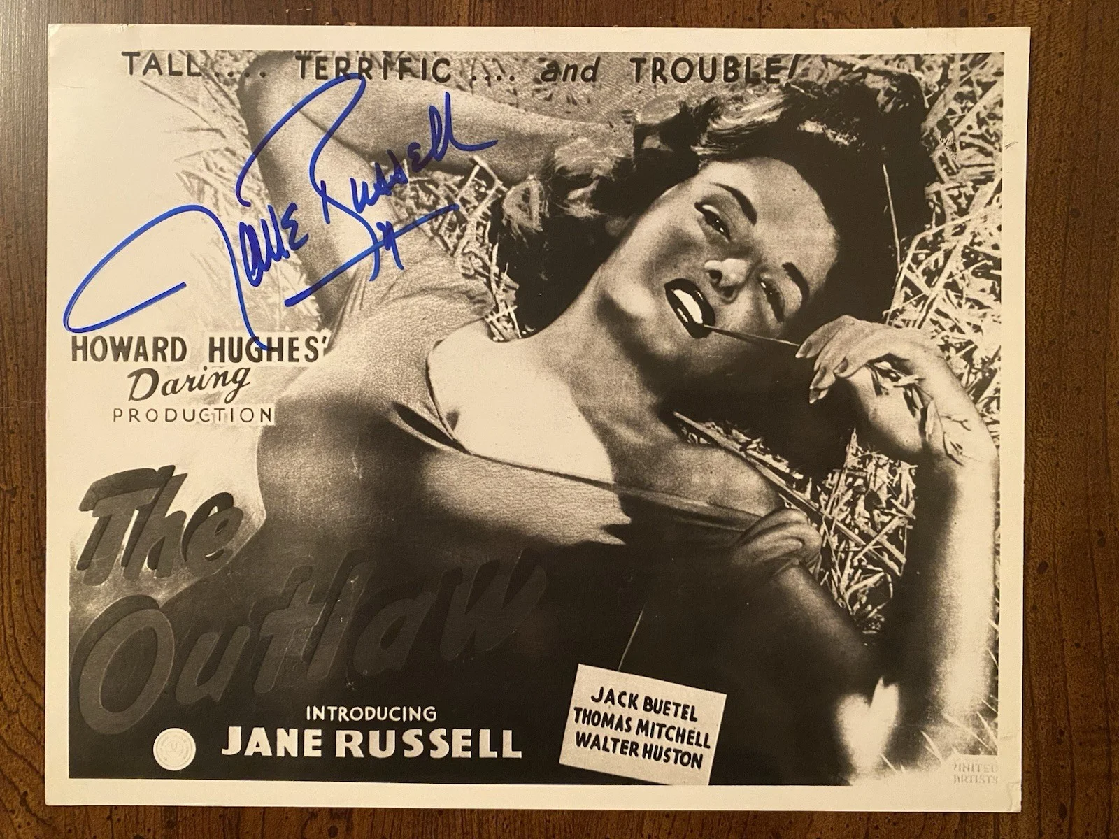 Jane Russell — Jane Russell Signed Autographed 10x8 Photo With COA The Outlaw