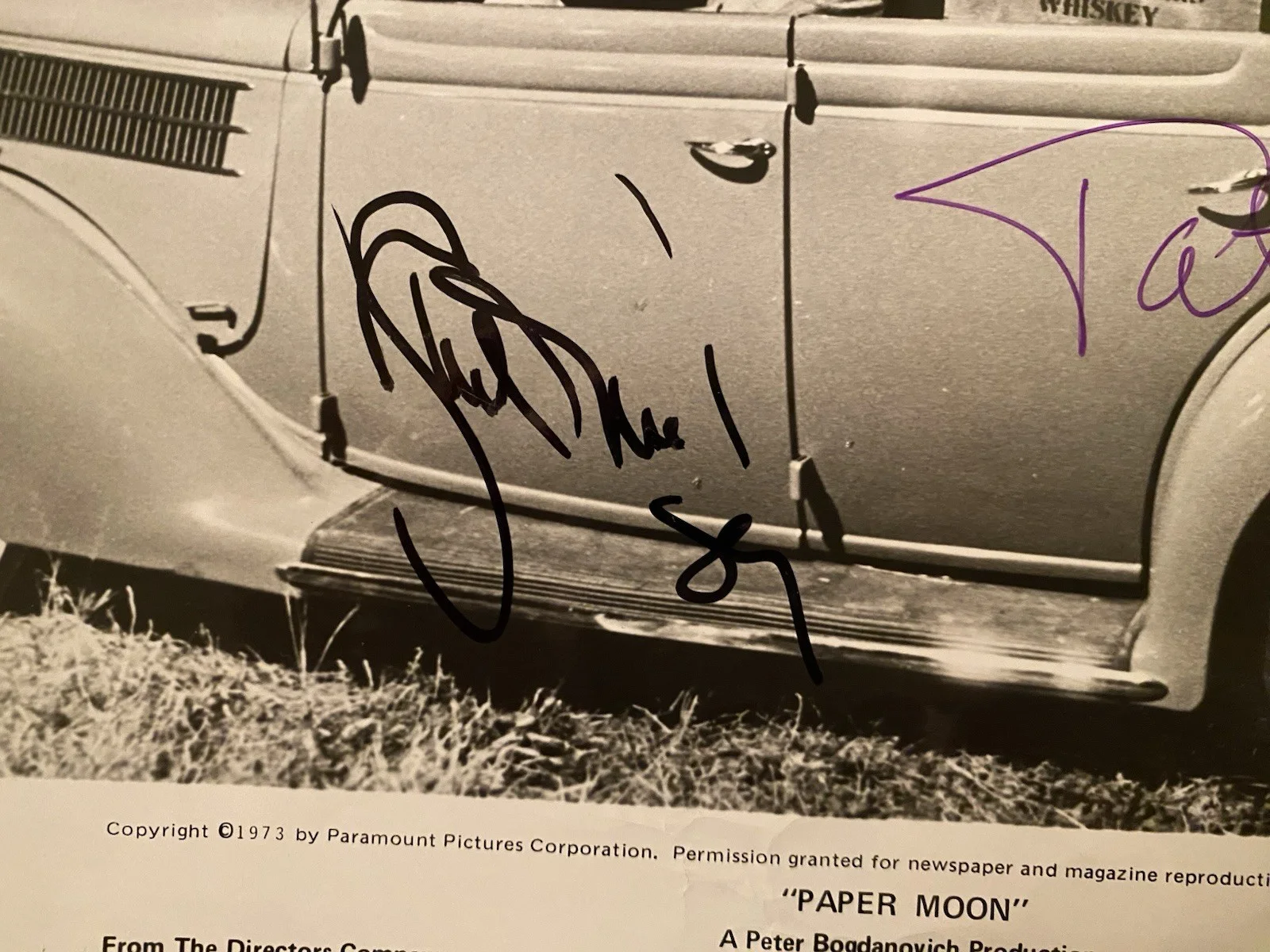 Ryan O’Neal, Tatum O’Neal — Ryan O’Neal Tatum O’Neal Signed Autographed Vintage Photo With COA Paper Moon, изображение 2
