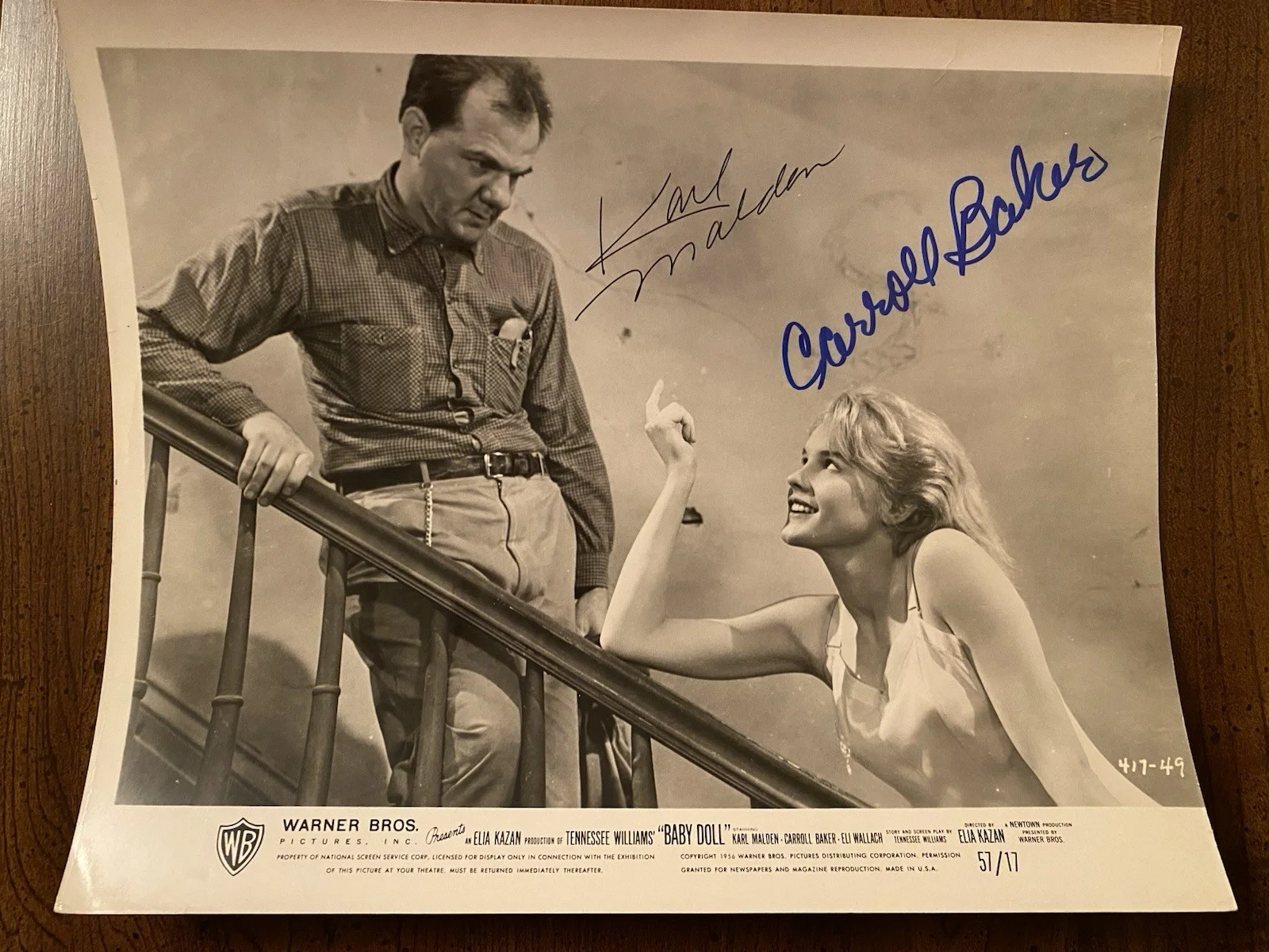 Carroll Baker, Karl Malden — Carroll Baker Karl Malden Signed Autographed Vintage Photo With COA Baby Doll