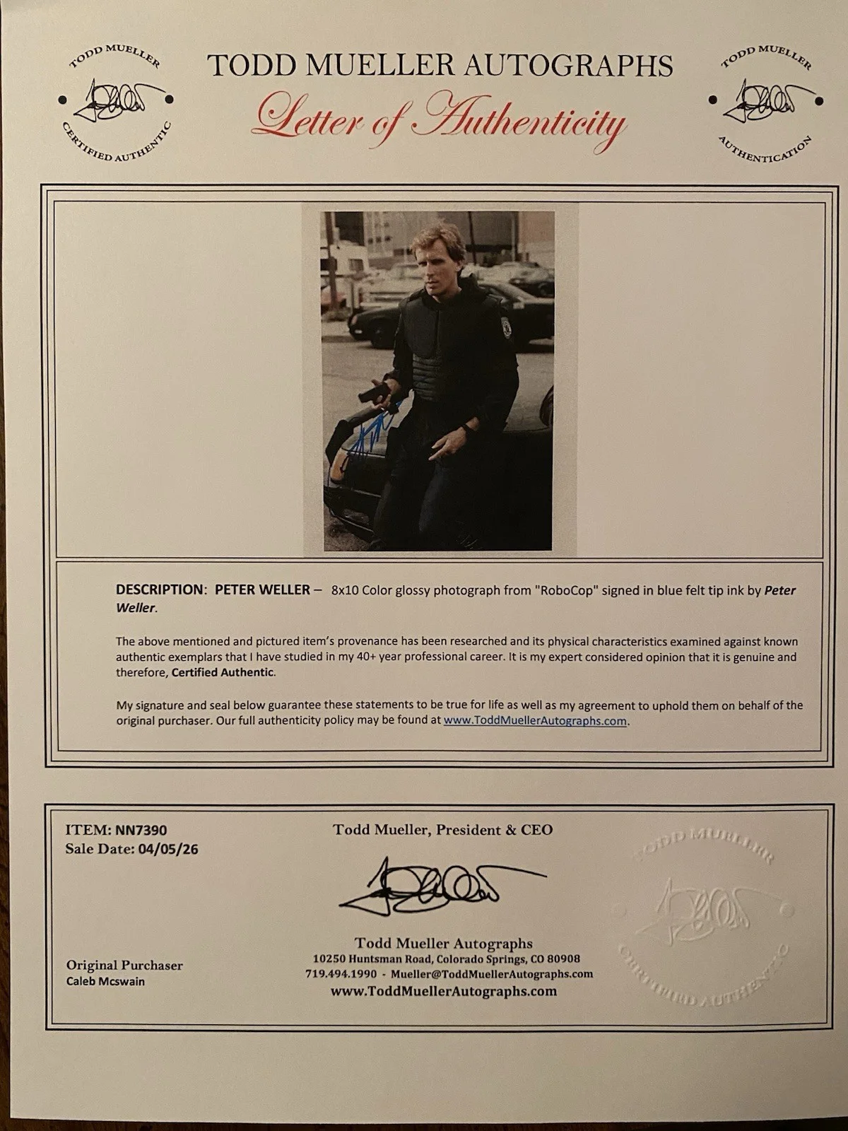 Peter Weller — Peter Weller Signed Autographed 8x10 Photo With COA Robocop, изображение 4