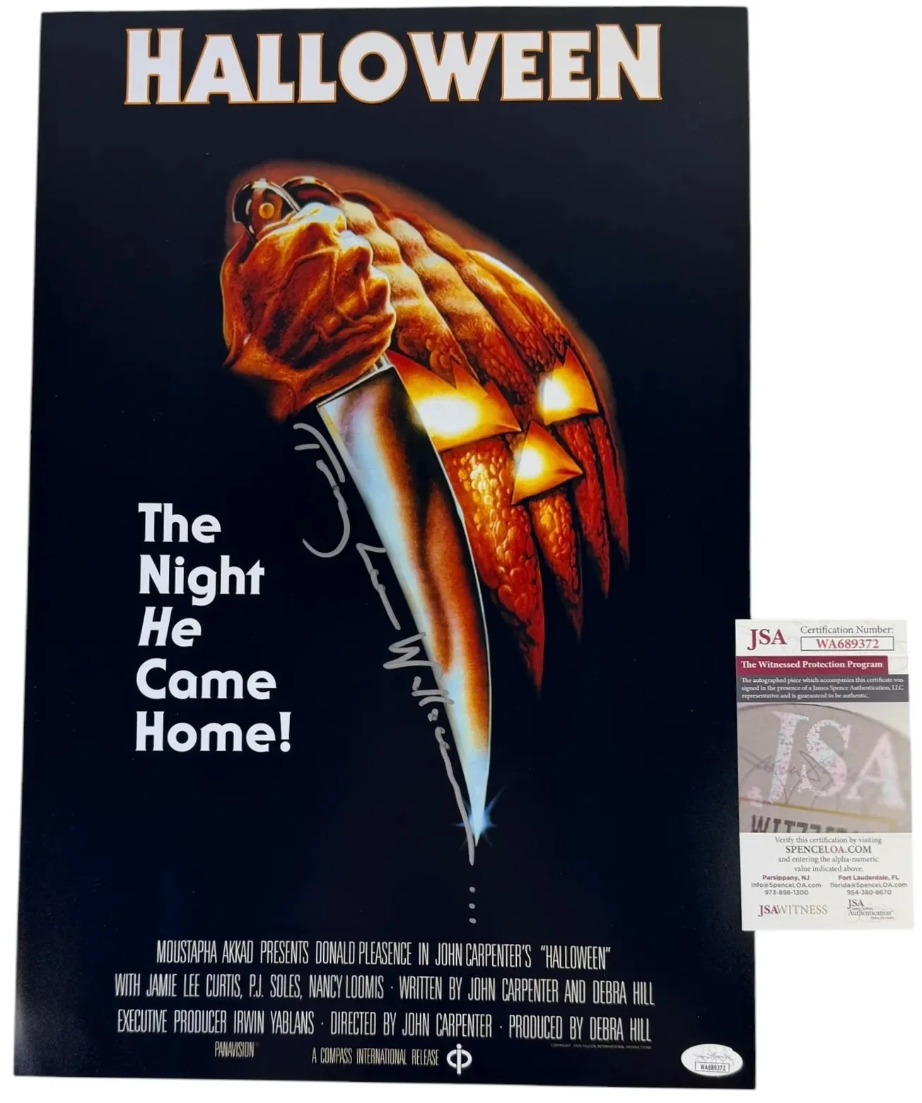 Tommy Lee Wallace — Tommy Lee Wallace signed 12x18 Poster Michael Myers Halloween 1978 JSA