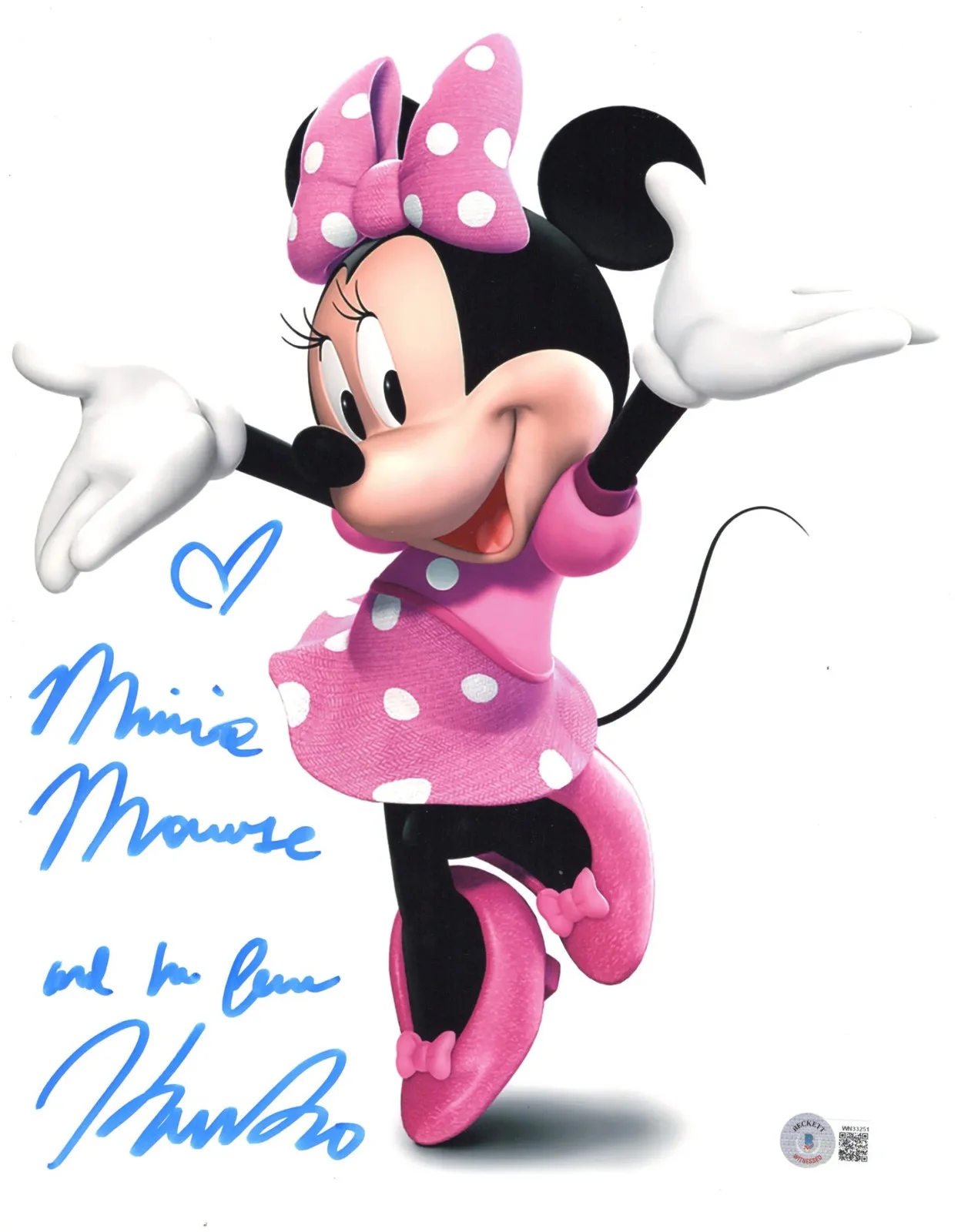 Kaitlyn Robrock — Kaitlyn Robrock signed 11x14 Photo Disney Minnie Mouse Beckett Authentication