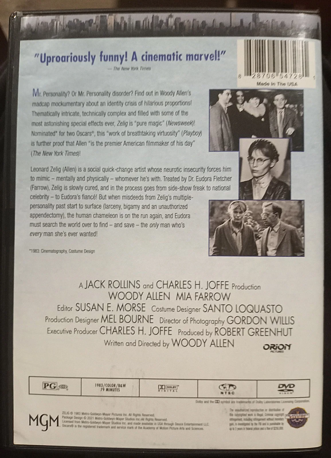 Woody Allen — Woody Allen signed dvd Zelig Mia Farrow 1981 black & white newsreels 1920s, изображение 2