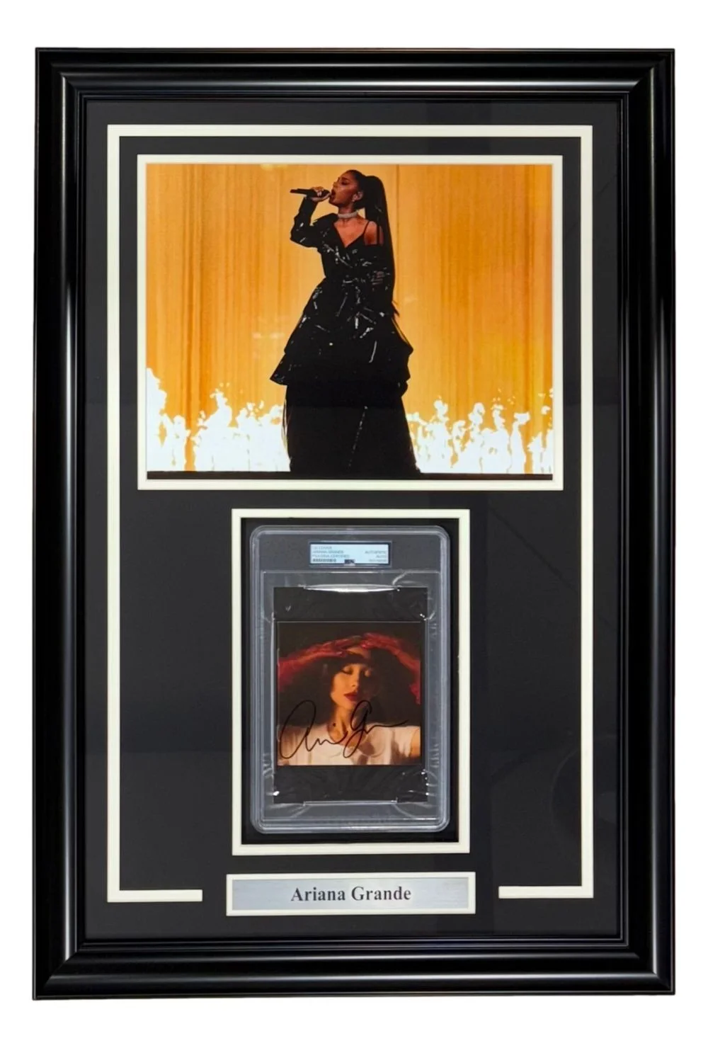 Ariana Grande — Ariana Grande Signed Framed Eternal Sunshine CD Insert w/ 11x14 Photo 2 PSA