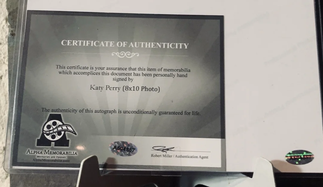 Katy Perry Hand Signed Rare 8x10 Photo Autograph With COA Alpha Memorabilia, изображение 3