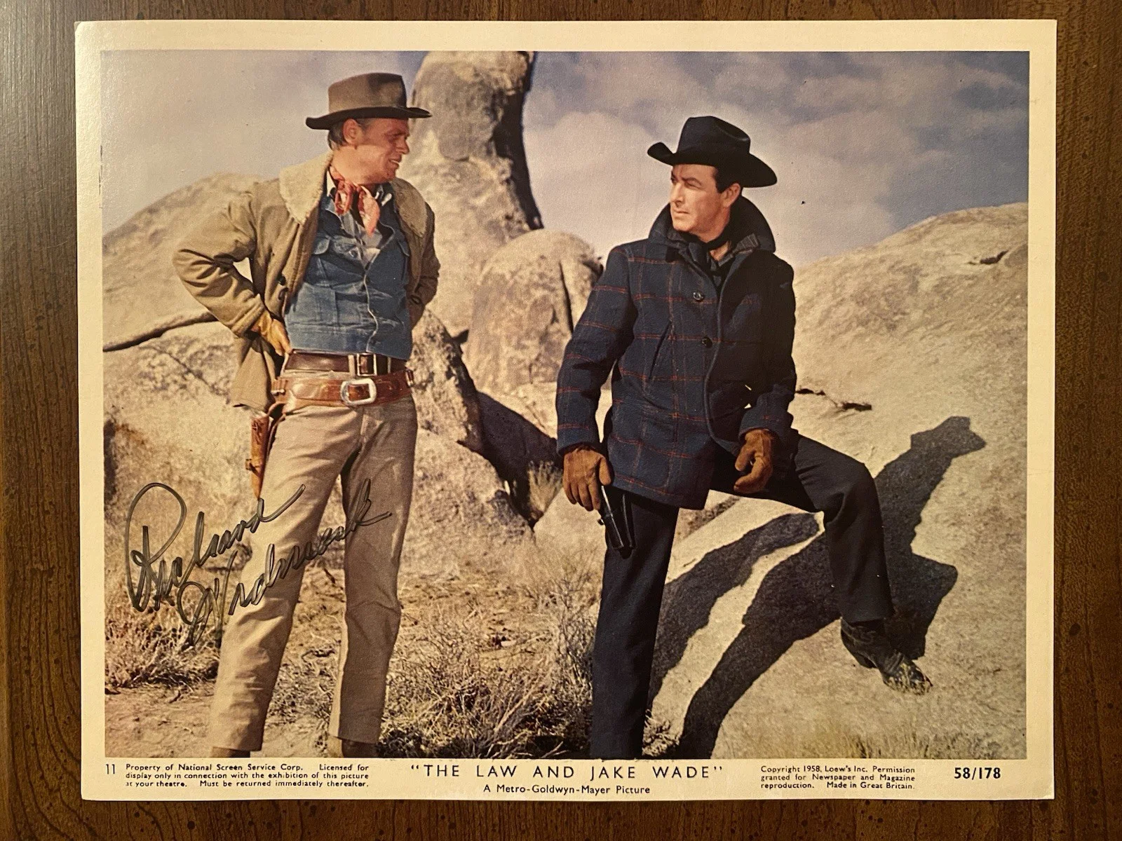 Richard Widmark — Richard Widmark Signed Autographed 10x8 Photo With COA The Law And Jake Wade
