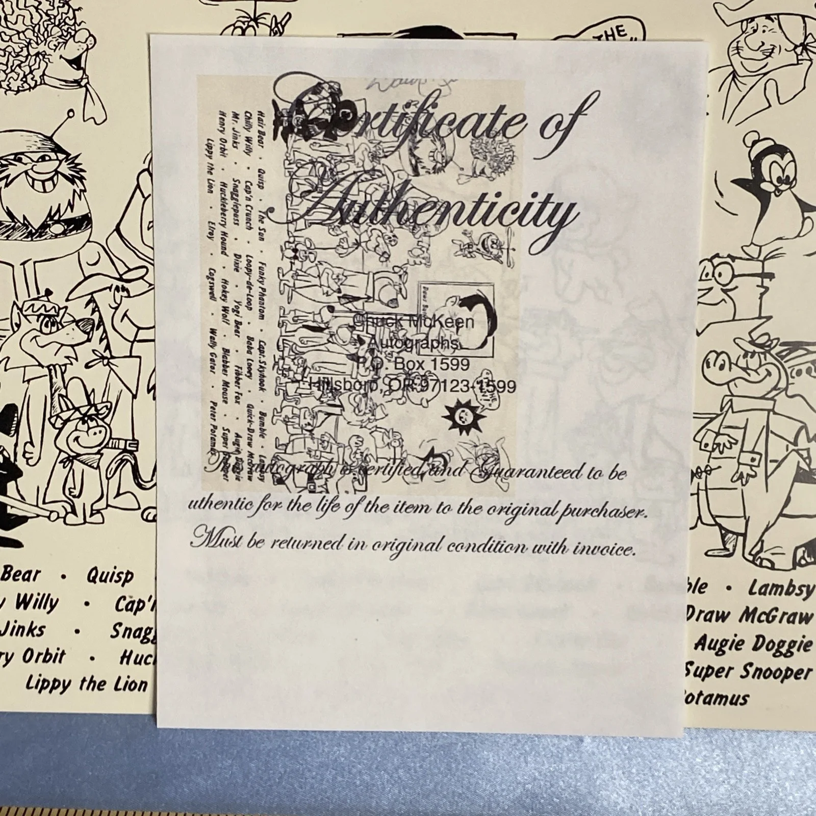 Daws Butler — Original DAWS BUTLER SIGNED Cartoon Voice promo HANNA BARBERA QUISP CEREAL w/COA, изображение 5