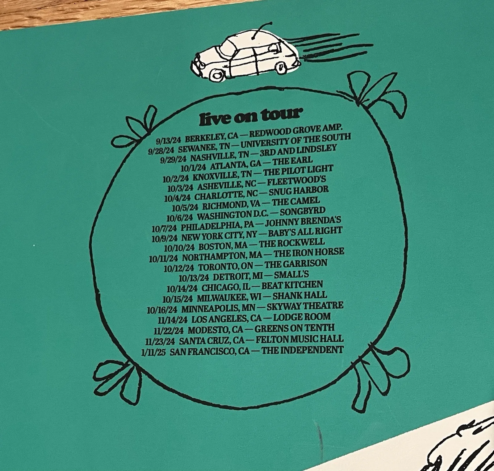 The French Cassettes Concert Tour Poster Signed Autograph Indie Band SF Bay, изображение 2