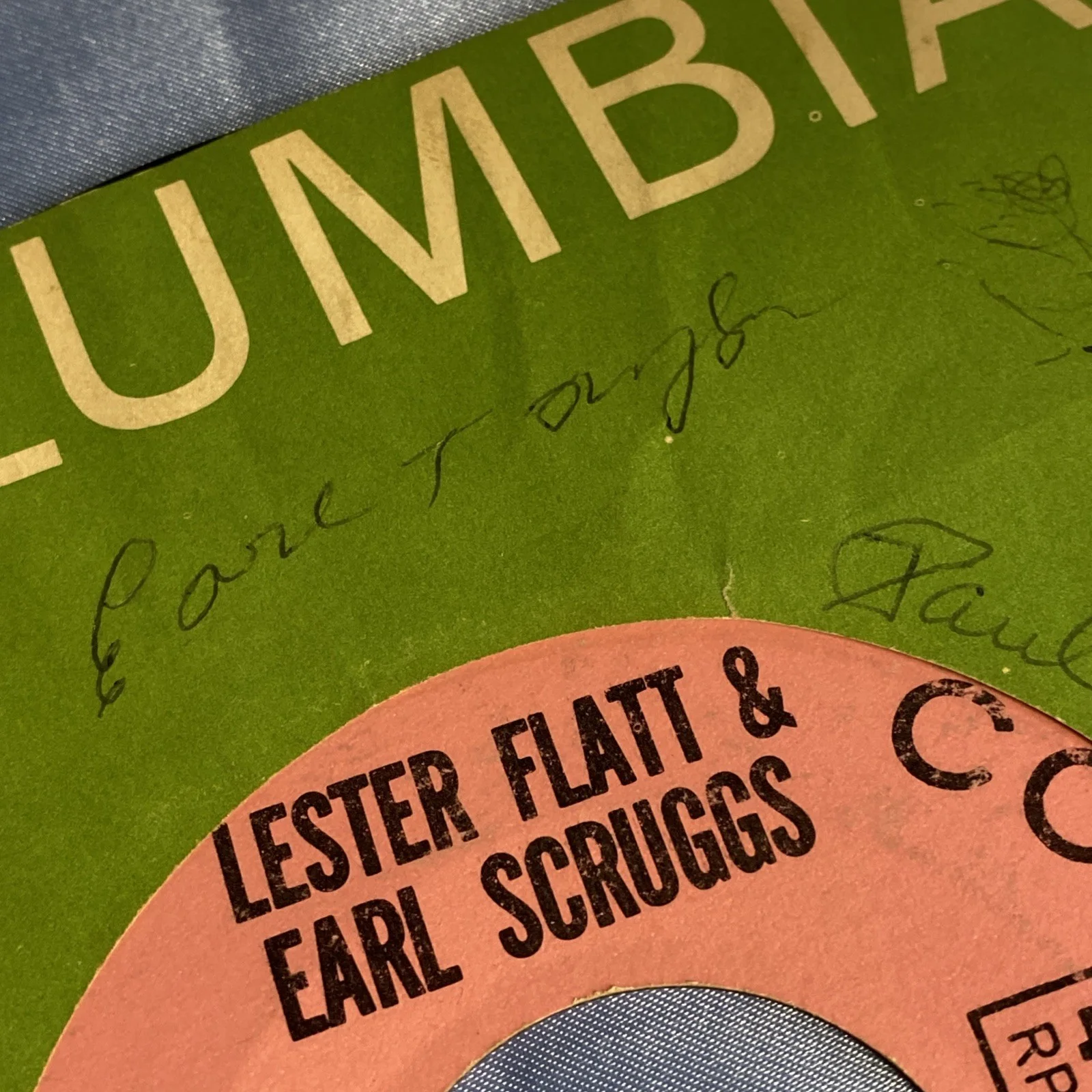 Lester Flatt Earl Scruggs Foggy Mountain Boys Paul Warren — SIGNED LESTER FLATT & EARL SCRUGGS "Petticoat Junction" 45 RECORD + MORE SIGS, image 4
