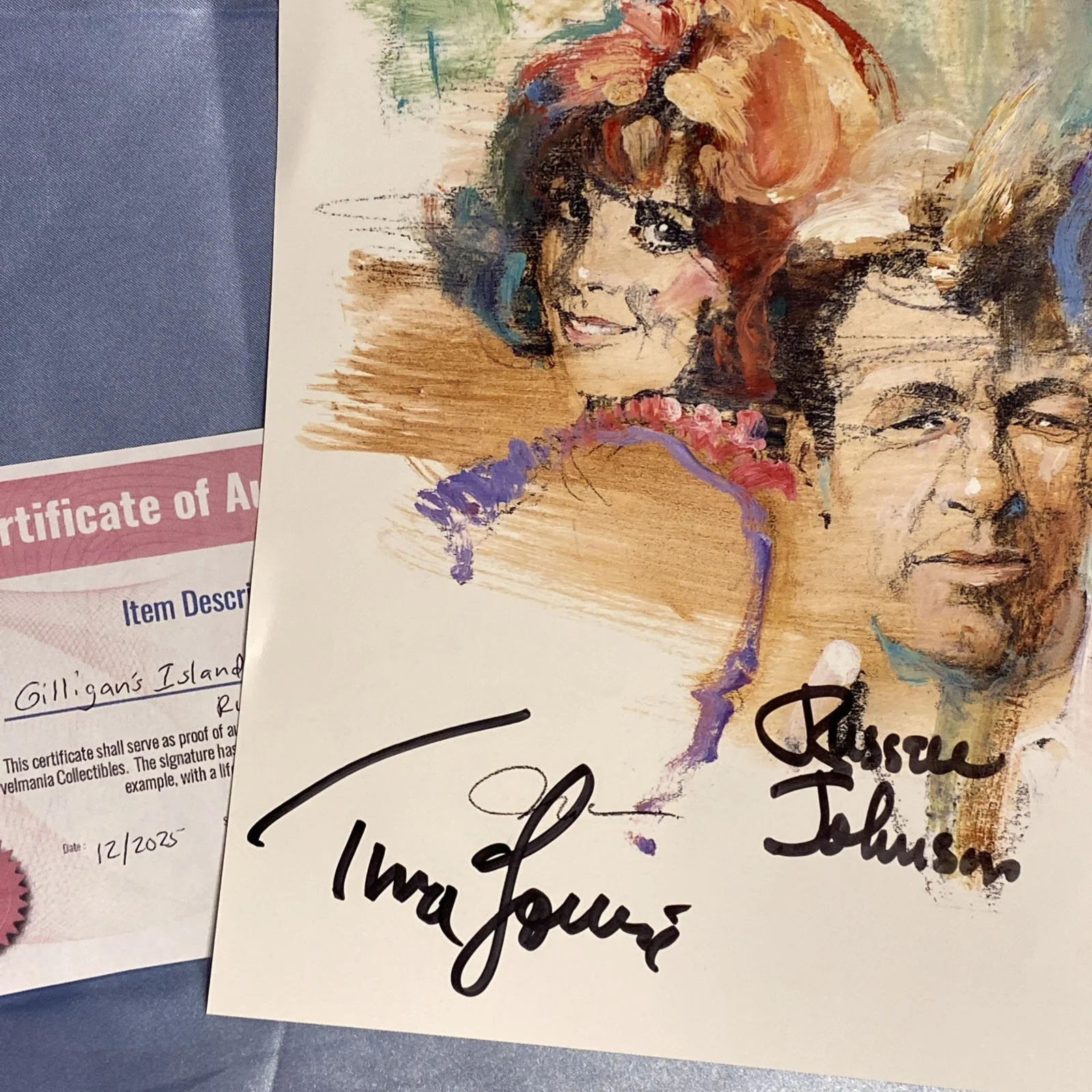 Tina Louise, Bob Denver, Russell Johnson, Dawn Wells — Gilligan’s Island CAST SIGNED by 4 & NUMBERED Official 11x14 Lithograph & COA, image 4