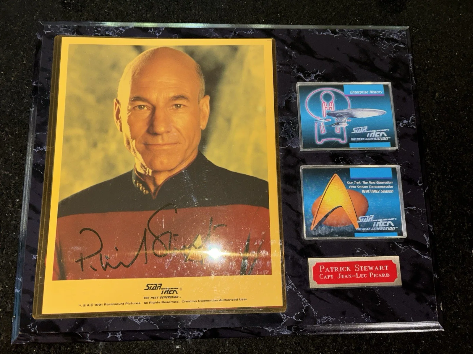 William Shatner — STAR TREK SIGNED PLAQUES - KIRK/PICARD - WILLIAM SHATNER/PATRICK STEWART, image 2