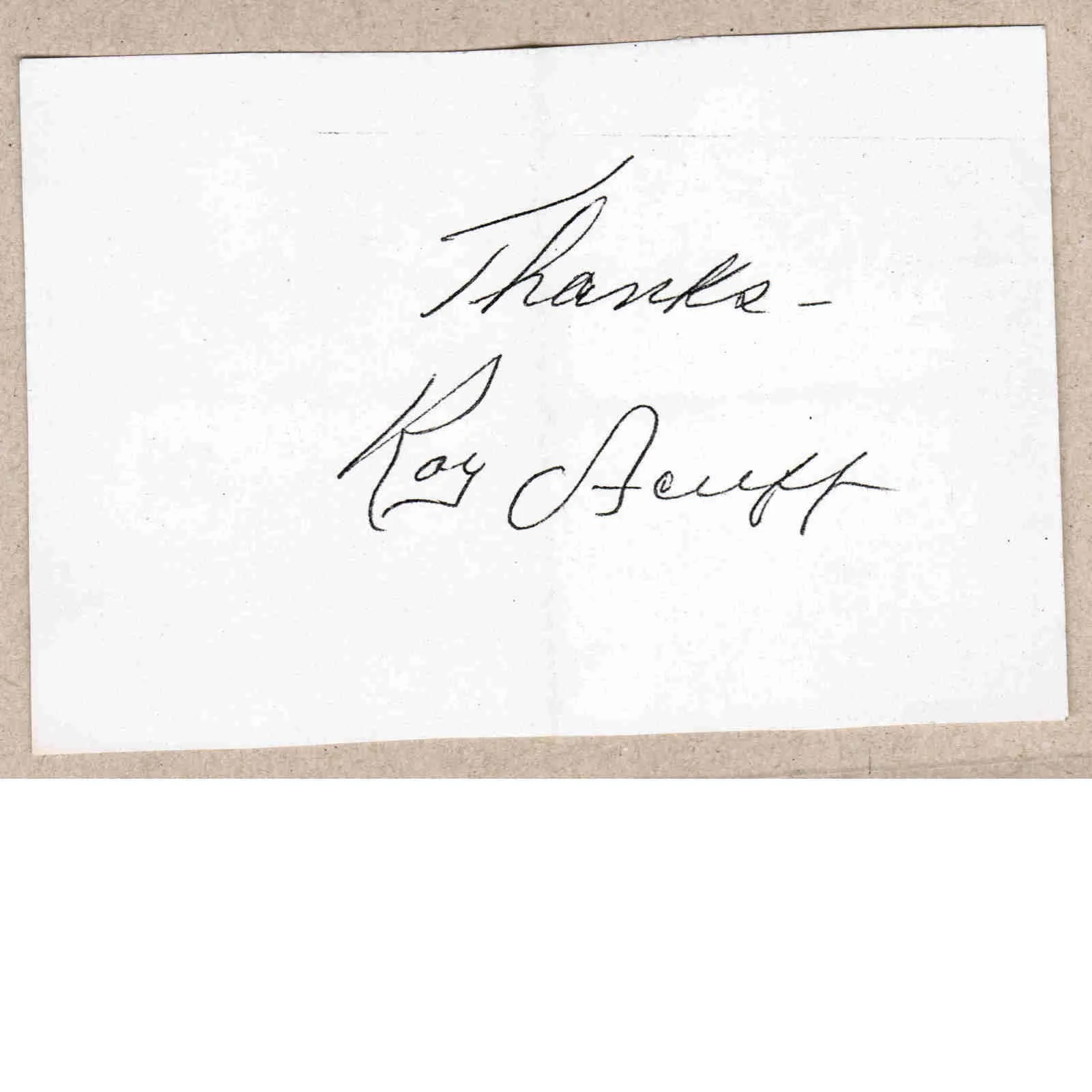 1983 Roy Acuff Signed Autograph w/Fan Taken 3.5 x 3.5 OOAK Photo Ticket Stub VTG, изображение 2