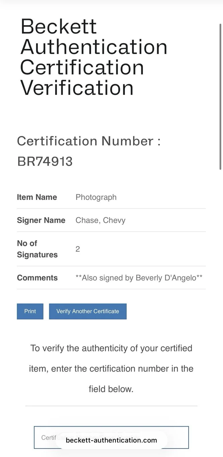 Chevy Chase, Beverly D’Angelo — 💥 Chevy Chase AND Beverly D’Angelo Signed 8x10 Photo BAS Beckett Auto Vacation, изображение 3
