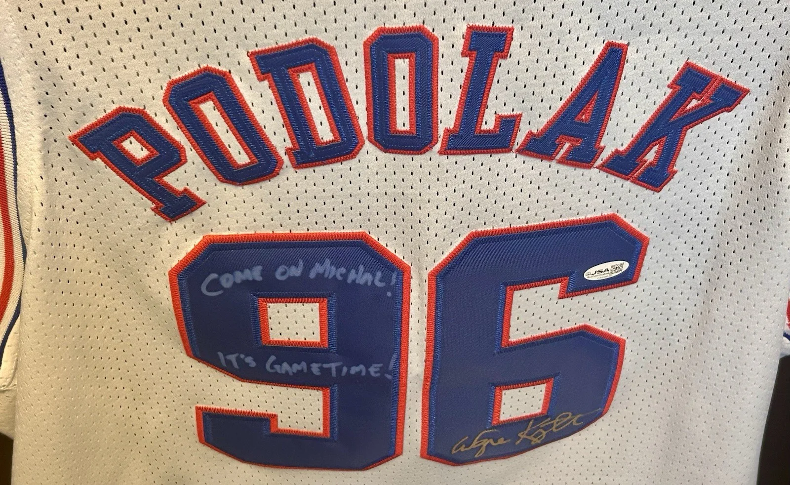 Wayne Knight — Wayne Knight Space Jam Auto Jersey Podolak Signed Newman MJ Basketball Movie COA, изображение 2